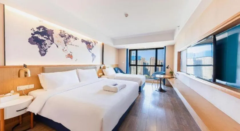 Bed in Kyriad Marvelous Hotel·Xi'an North High-speed Railway Station