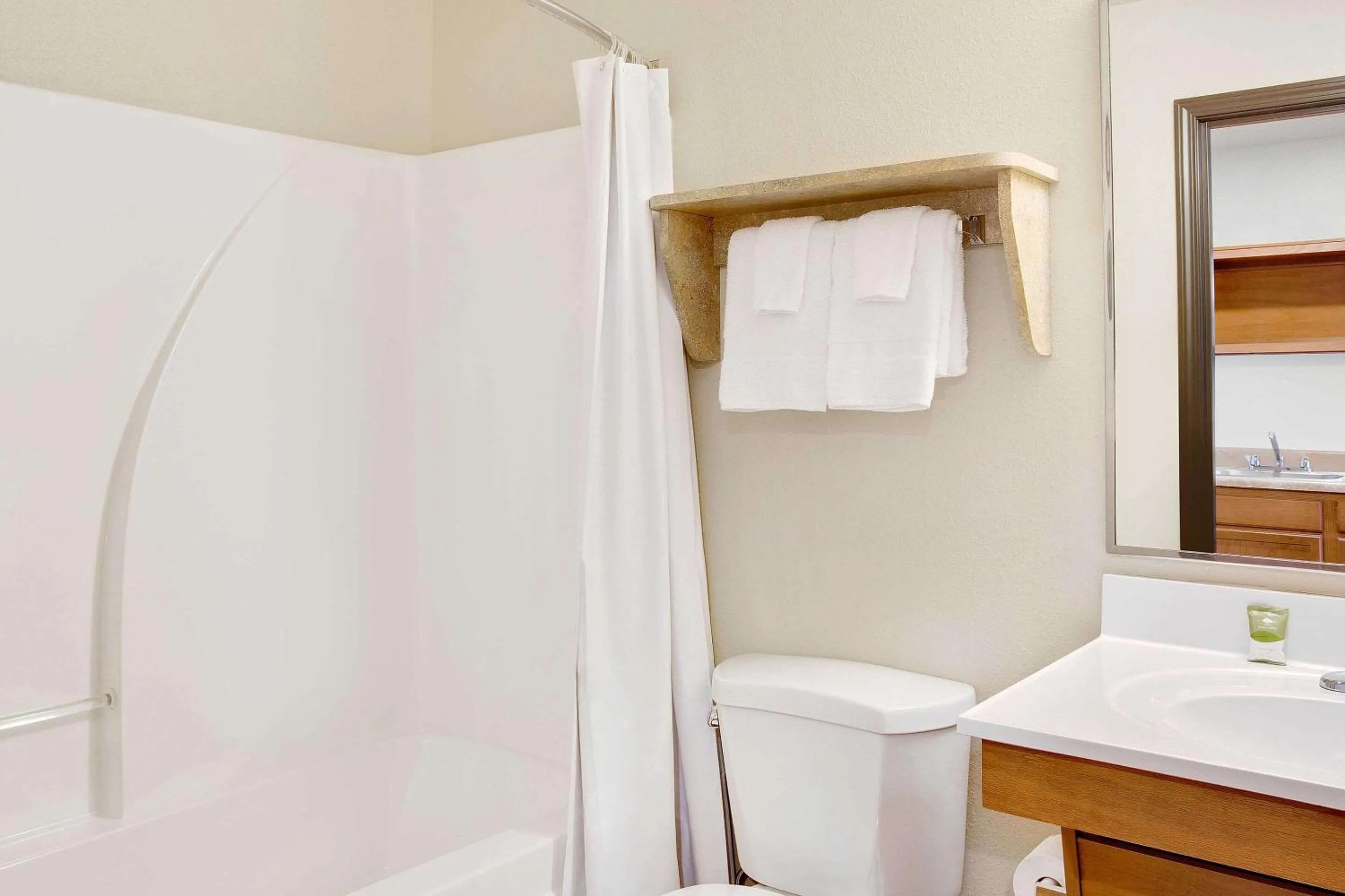 Bathroom in WoodSpring Suites Columbus North I-270