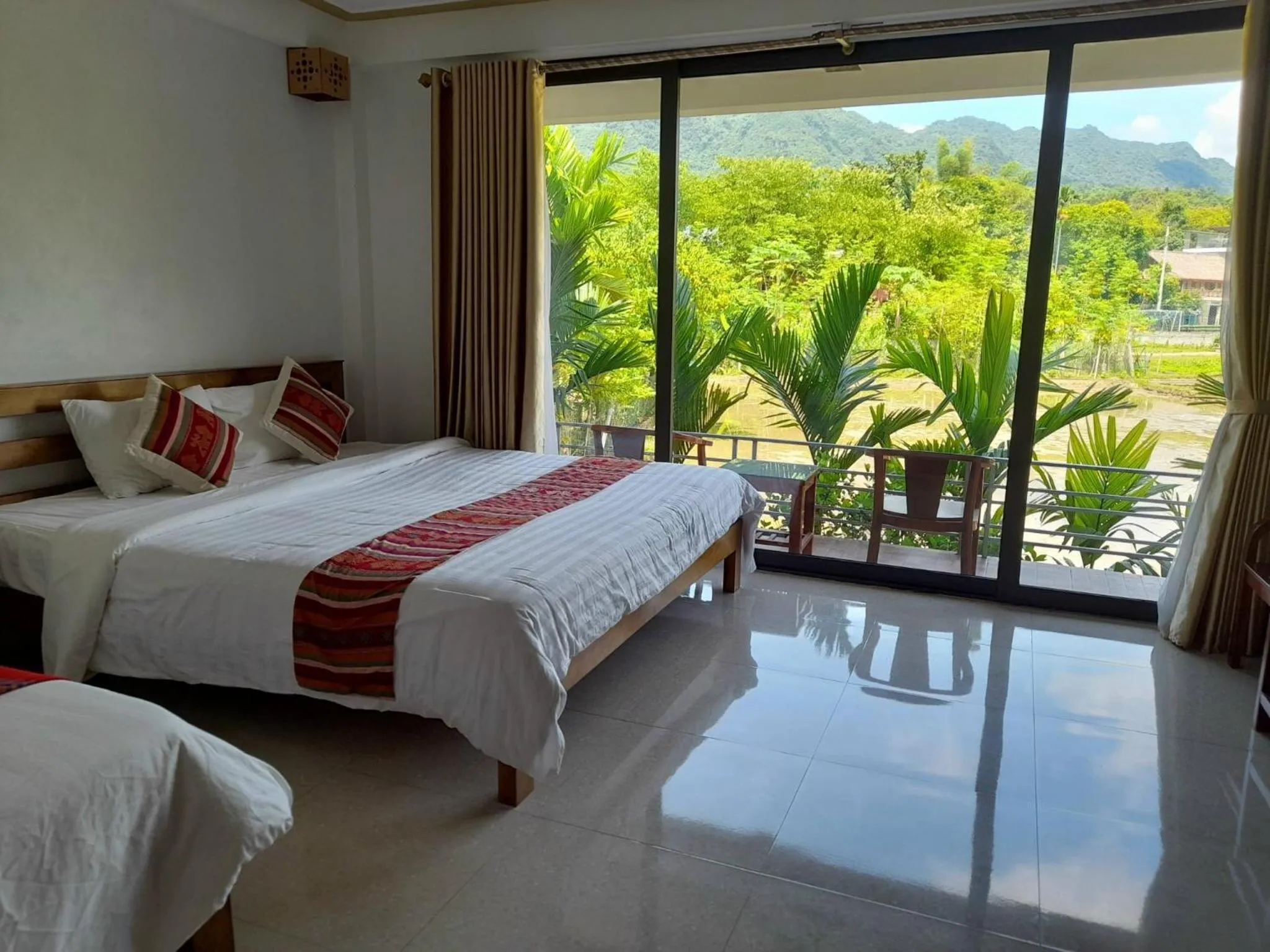 Bed in Mai Chau Sunset Boutique Hotel