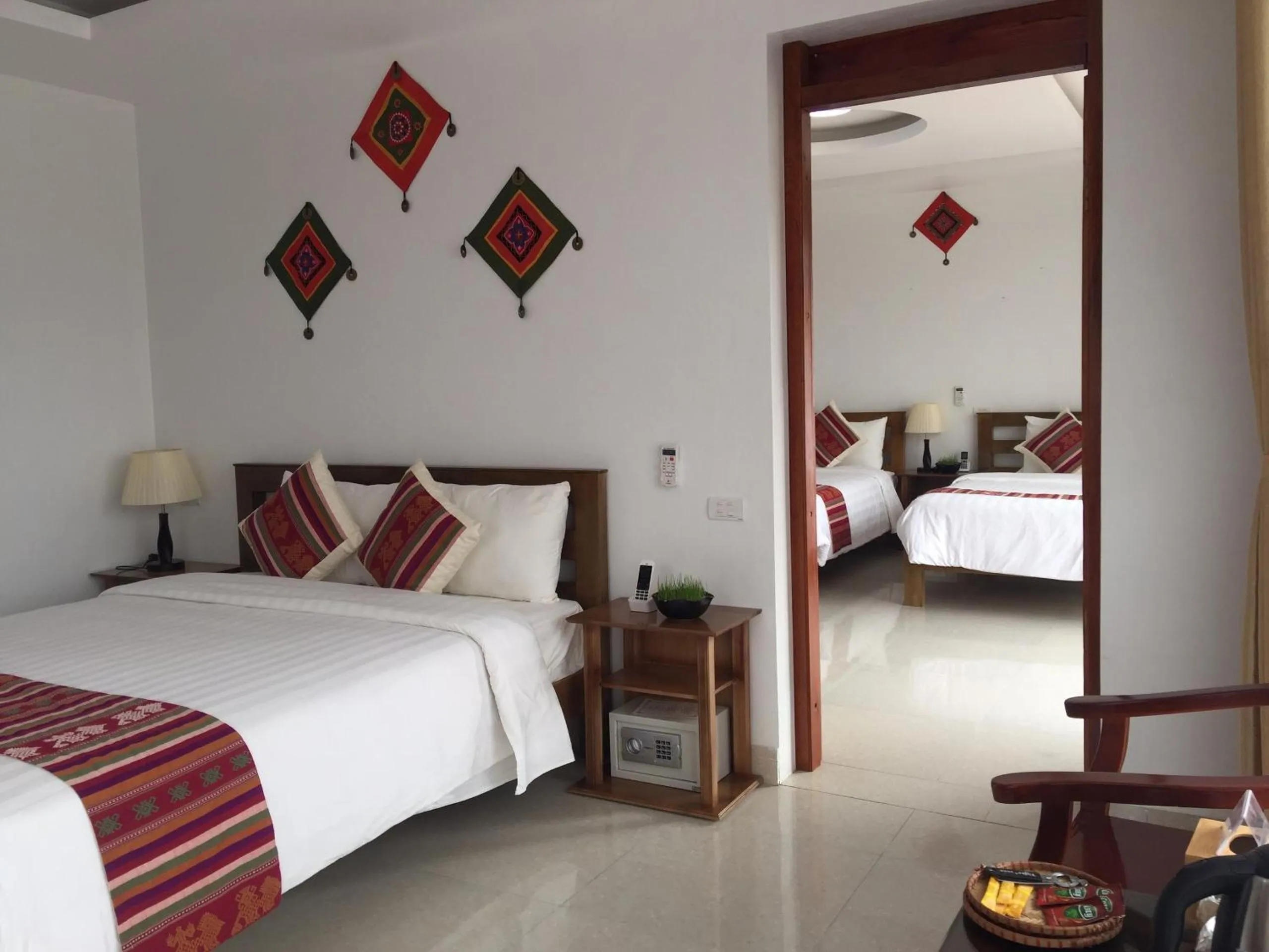 Bed in Mai Chau Sunset Boutique Hotel