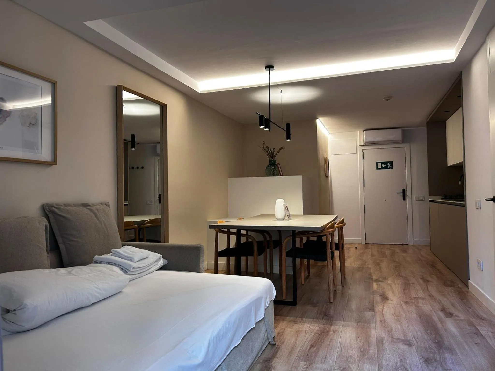 Living room, Bed in Happy Apartments