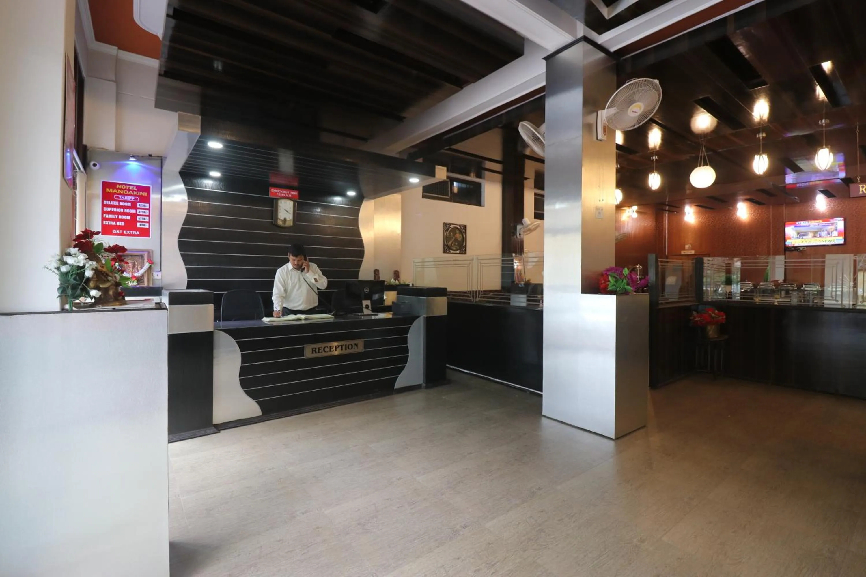 Lobby or reception in Hotel Mandakini