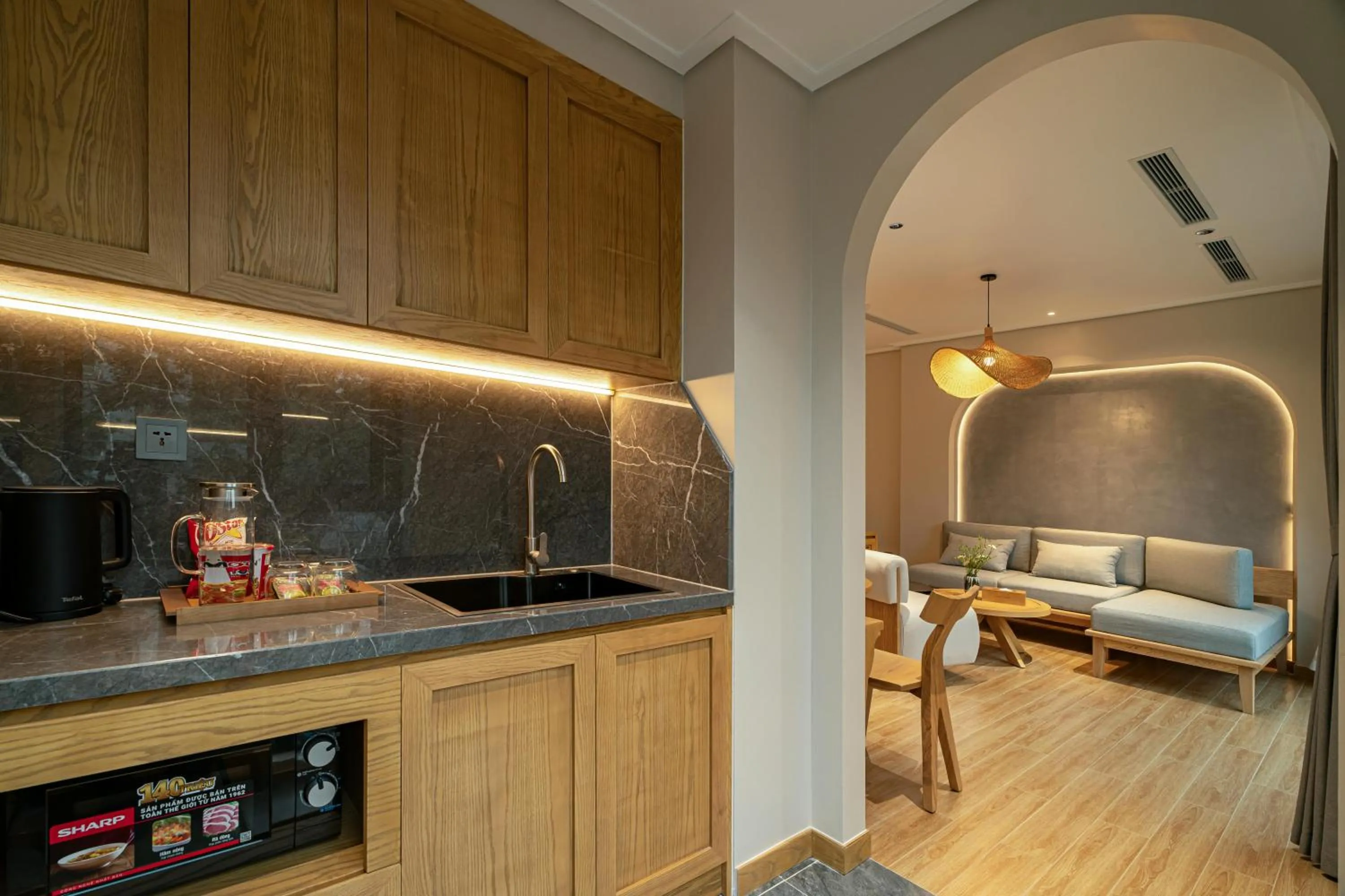 Kitchen or kitchenette in Nam Dat Hotel by D'Lecia Ha Long