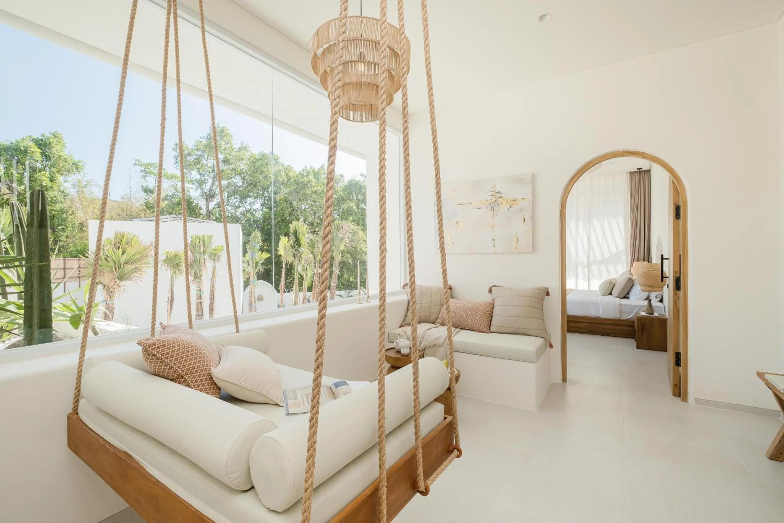 Seating area, Bed in Mazari Villas