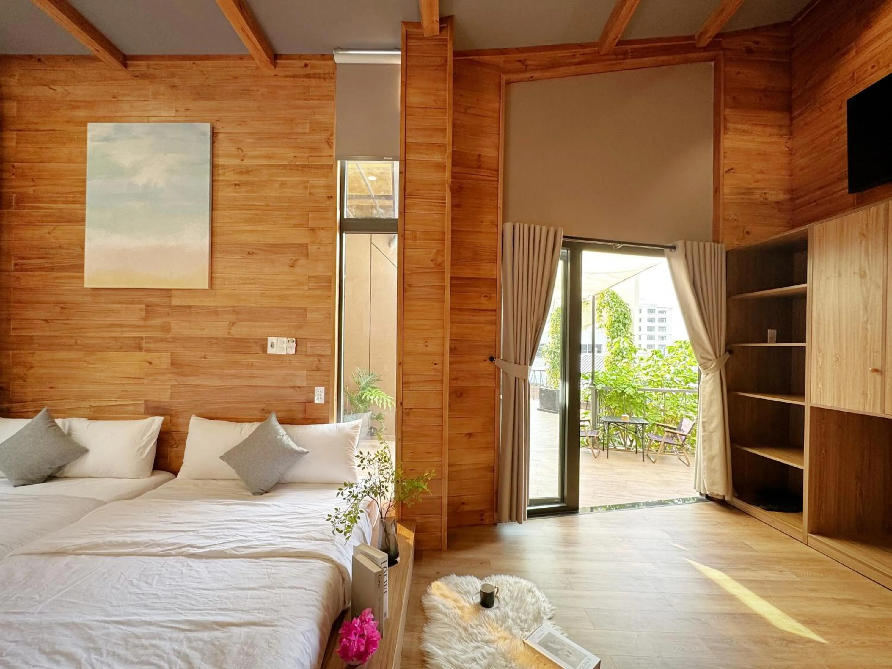 View (from property/room), Bed in Vanilla Ho Tram Homestay