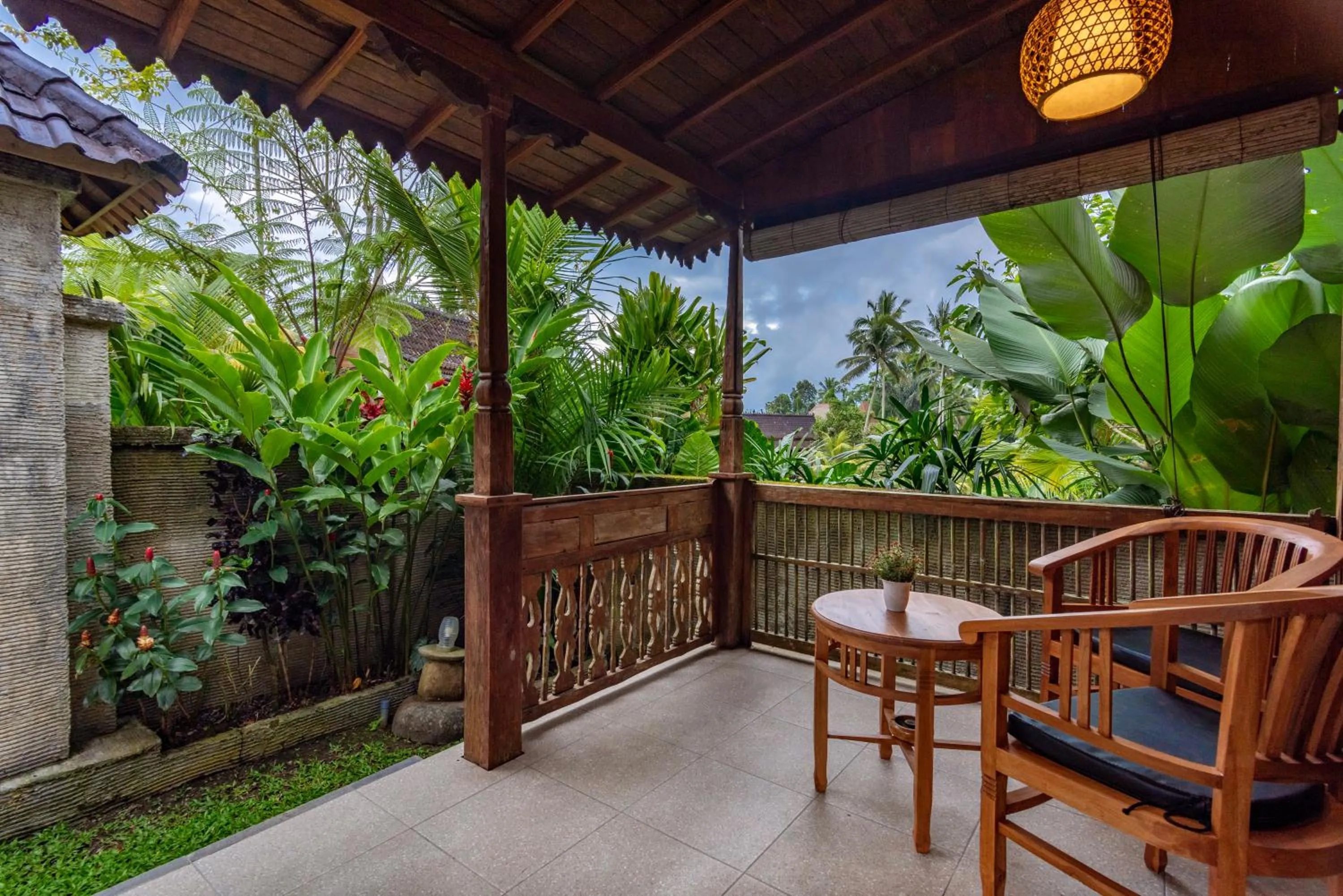 Balcony/Terrace in Taksu Sebatu Villa by Dhananjaya Hospitality