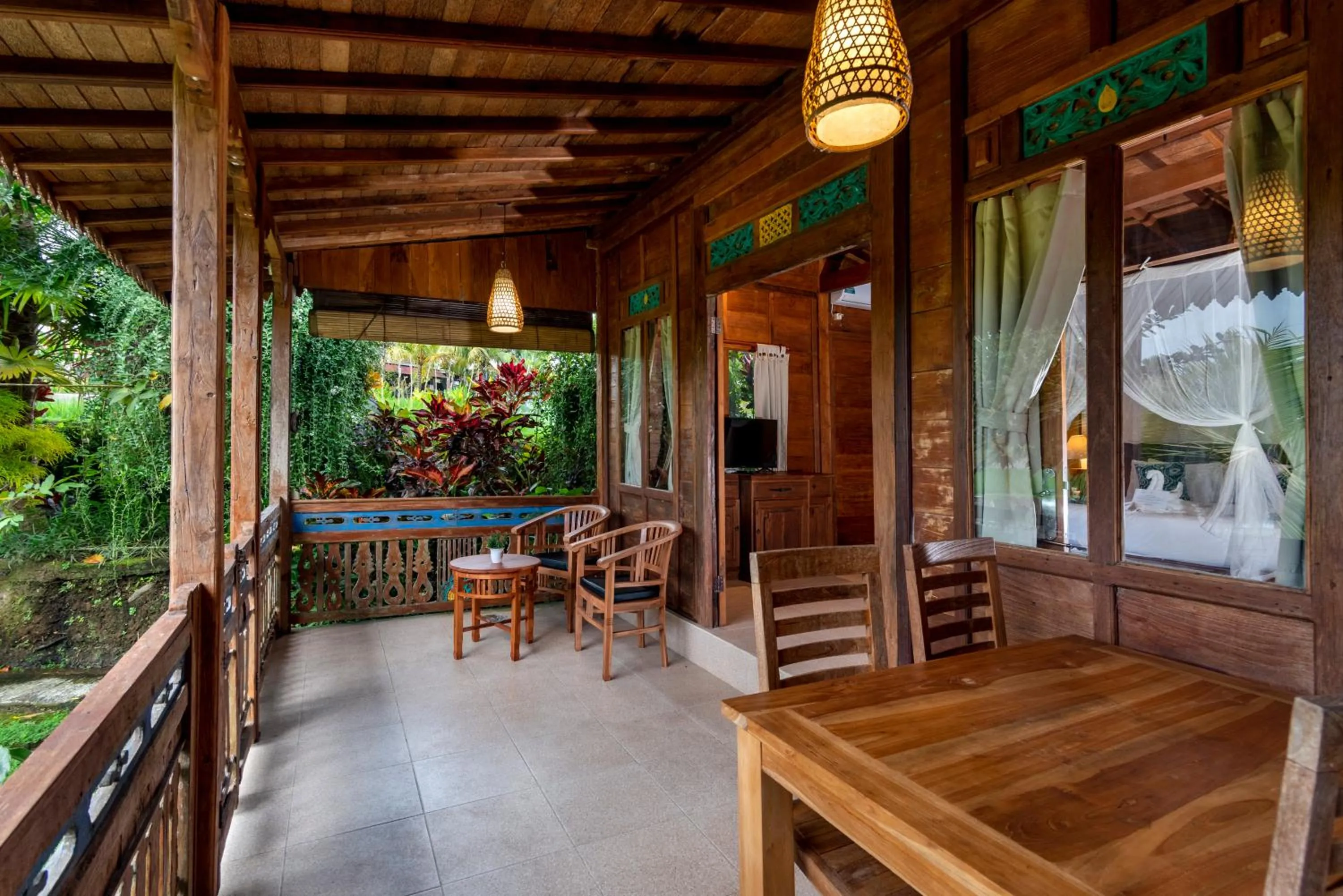 Balcony/Terrace in Taksu Sebatu Villa by Dhananjaya Hospitality