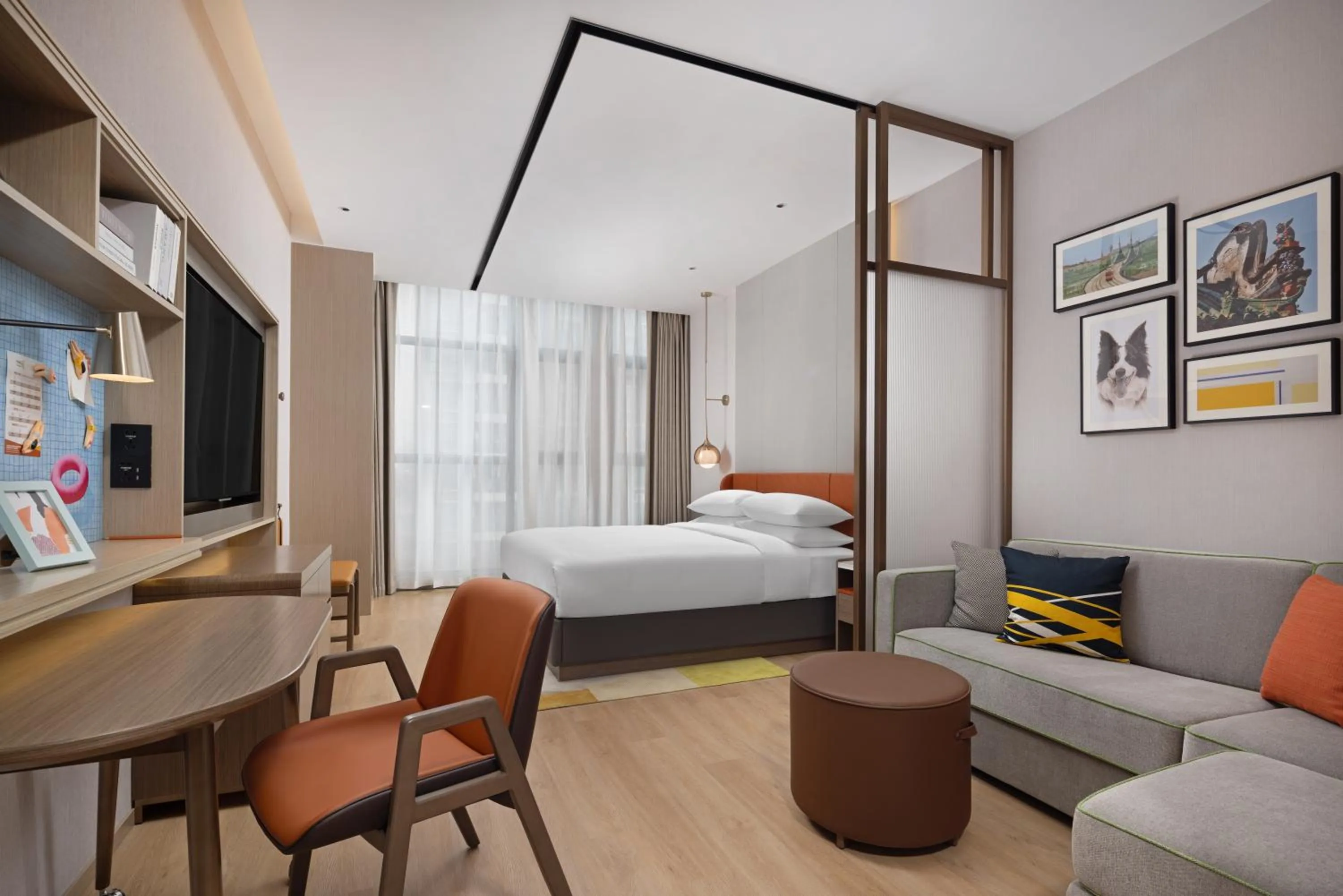 Bed in Home2 Suite by Hilton Dongguan Shipai