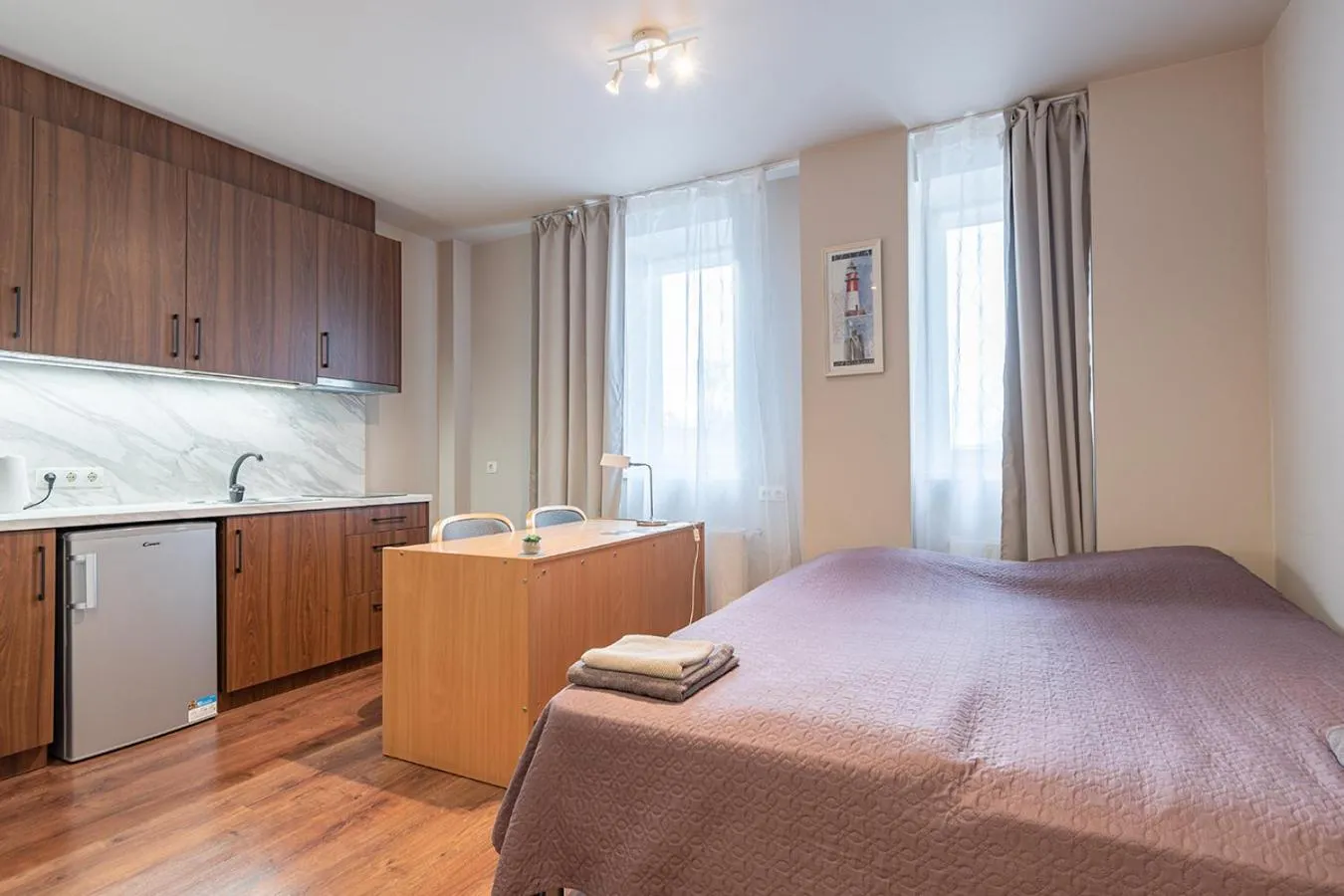 Photo of the whole room, Bed in RVR Smart Apartments Riga with Free Parking and Self Check-in