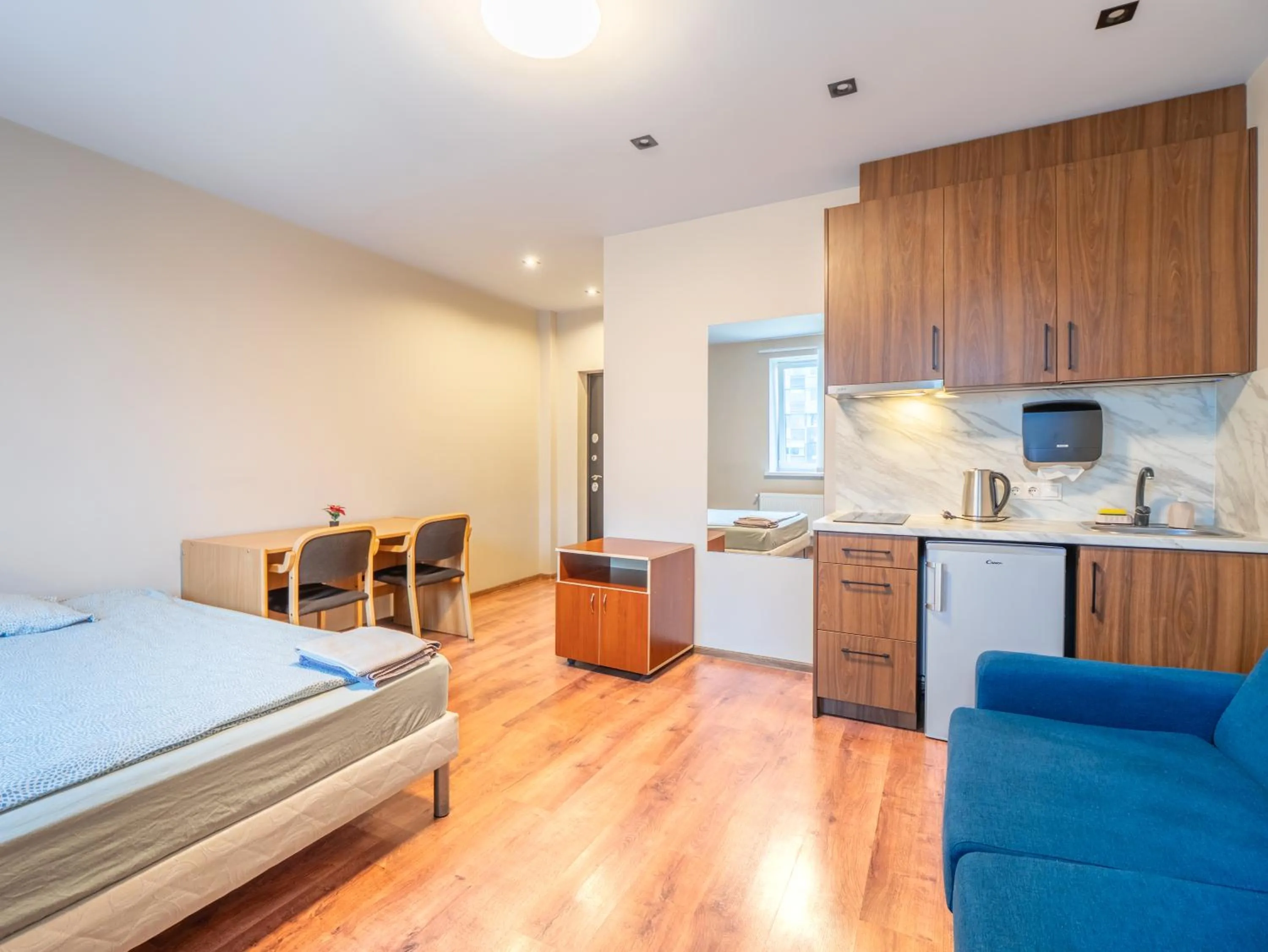 Photo of the whole room, Bed in RVR Smart Apartments Riga with Free Parking and Self Check-in