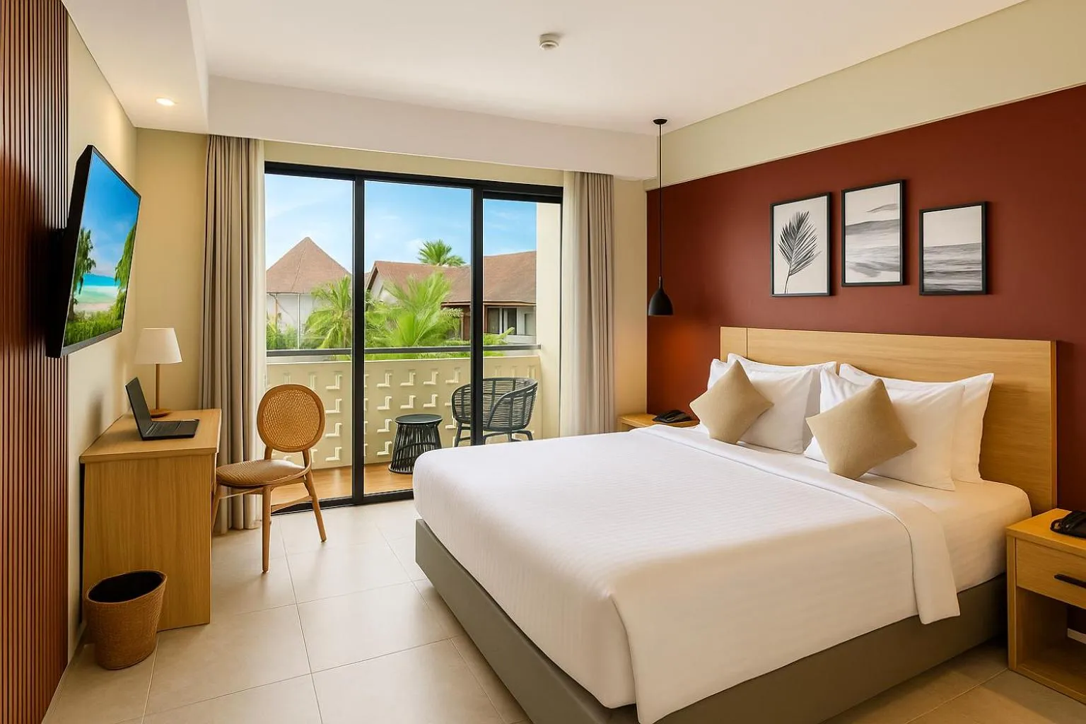 View (from property/room), Bed in Anaya Hotel Canggu