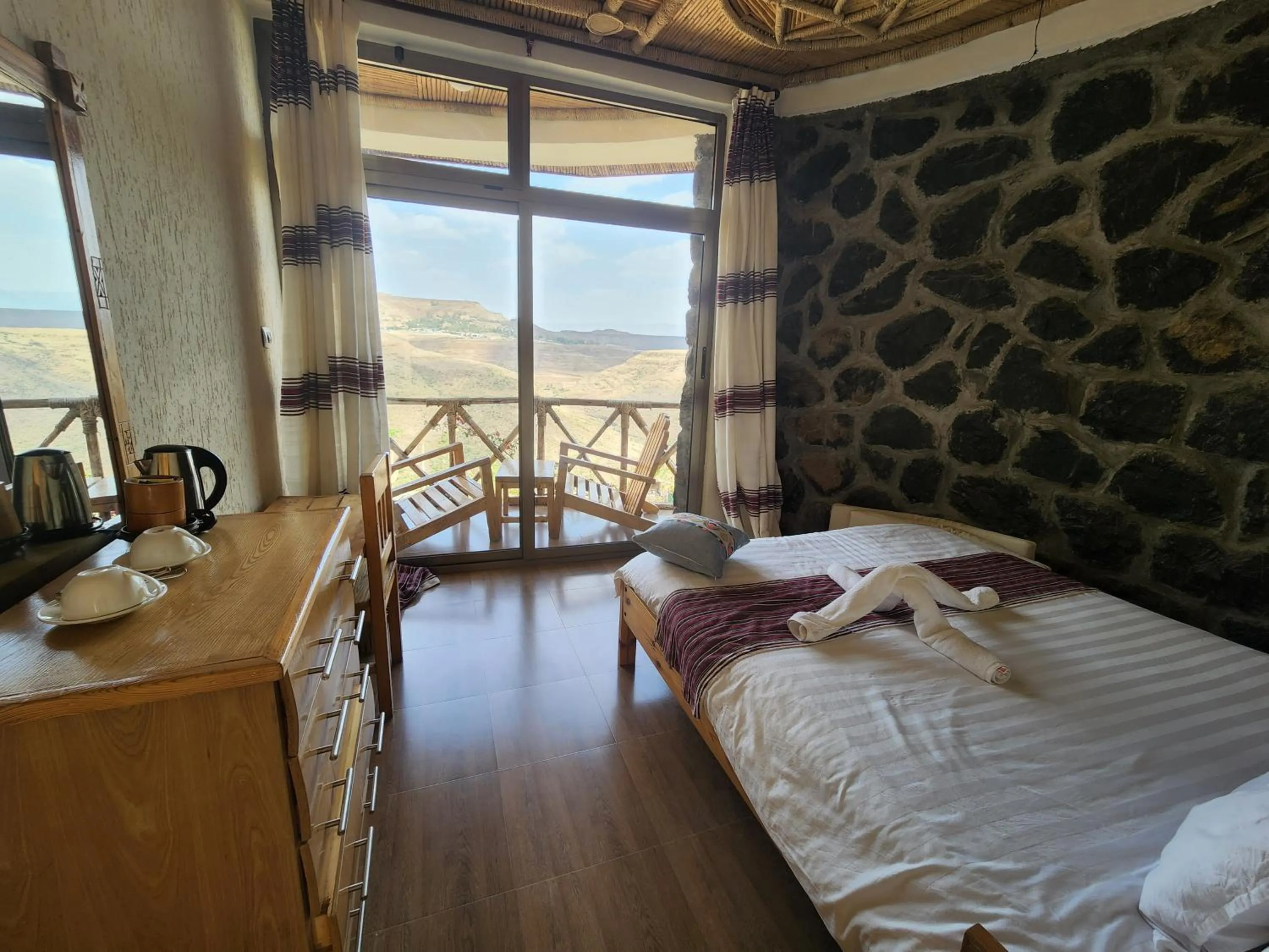 Bed in Sora Lodge Lalibela