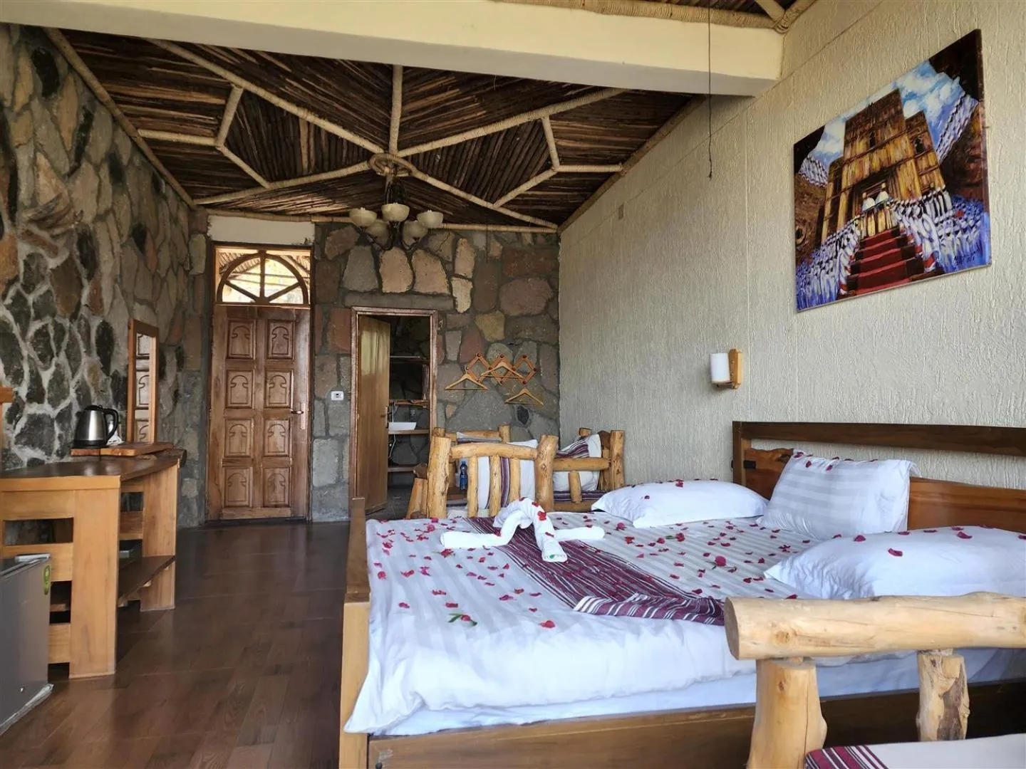 Bed in Sora Lodge Lalibela