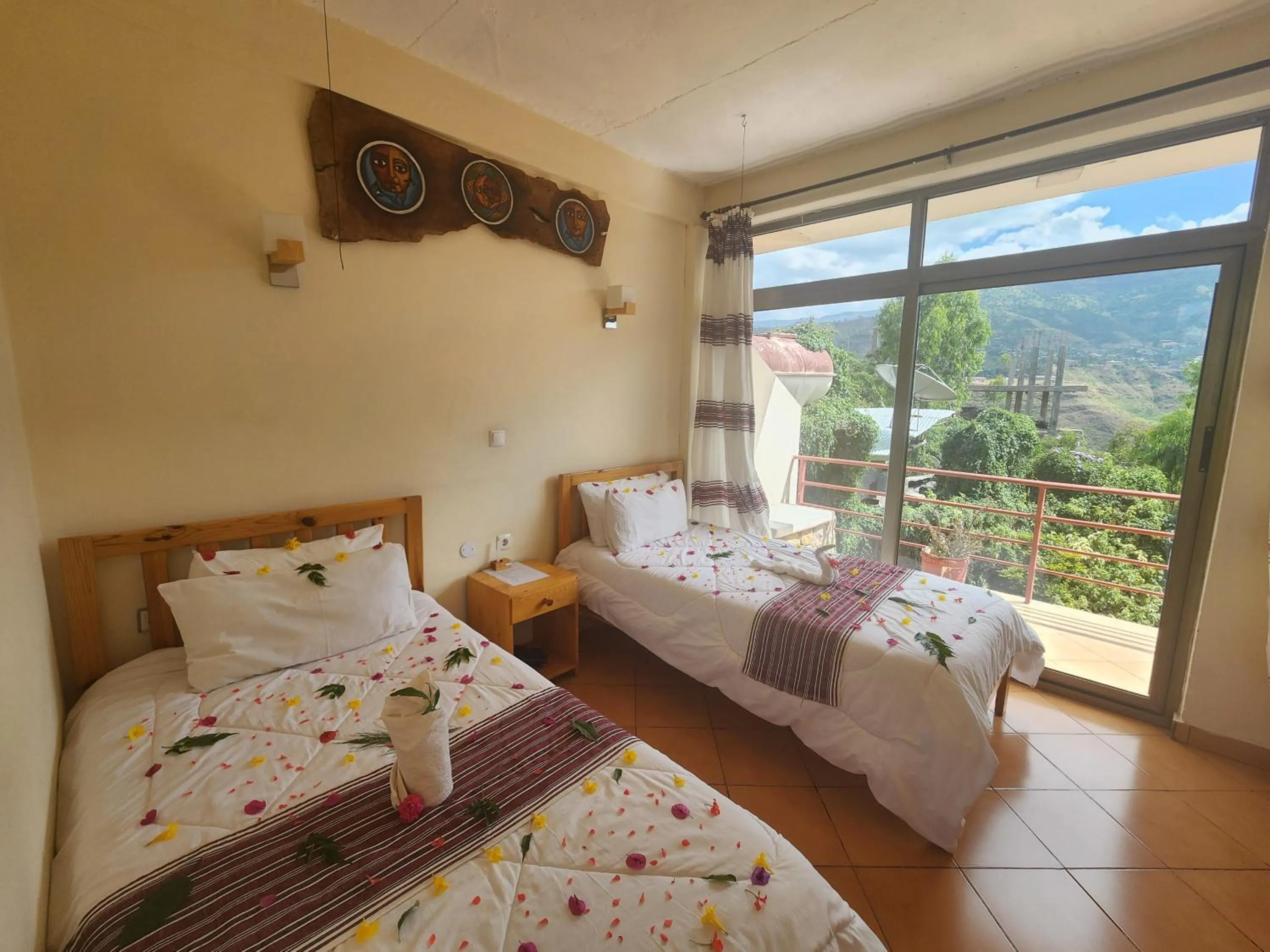 Bed in Sora Lodge Lalibela