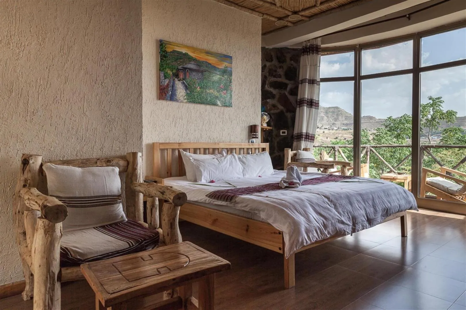 Bed in Sora Lodge Lalibela