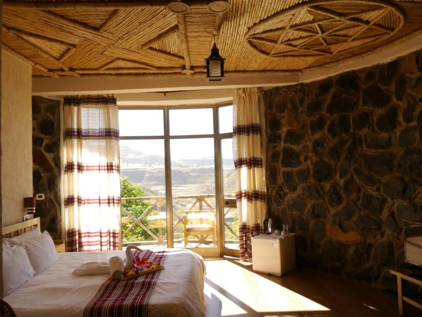 Bed in Sora Lodge Lalibela