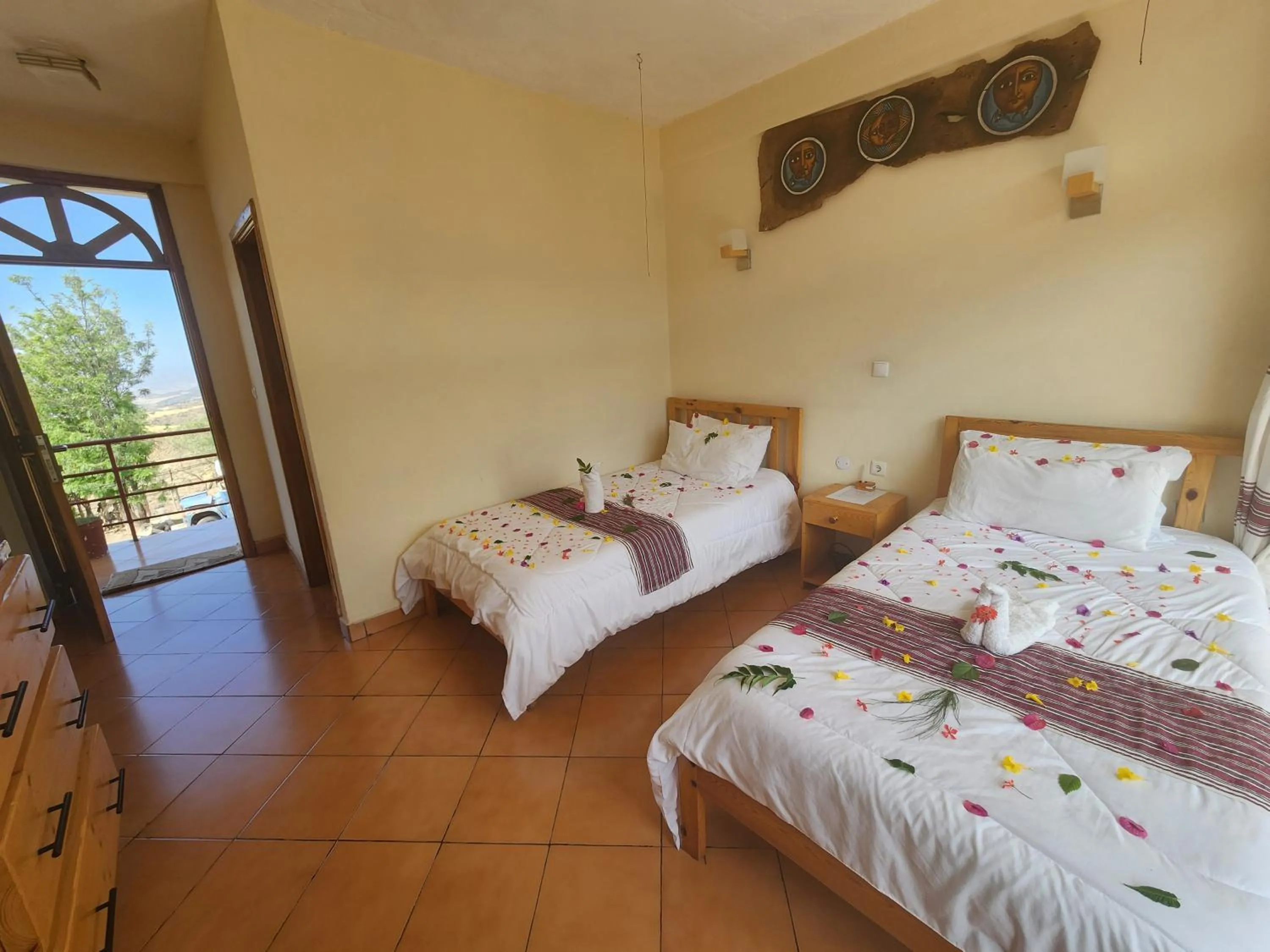 Bed in Sora Lodge Lalibela
