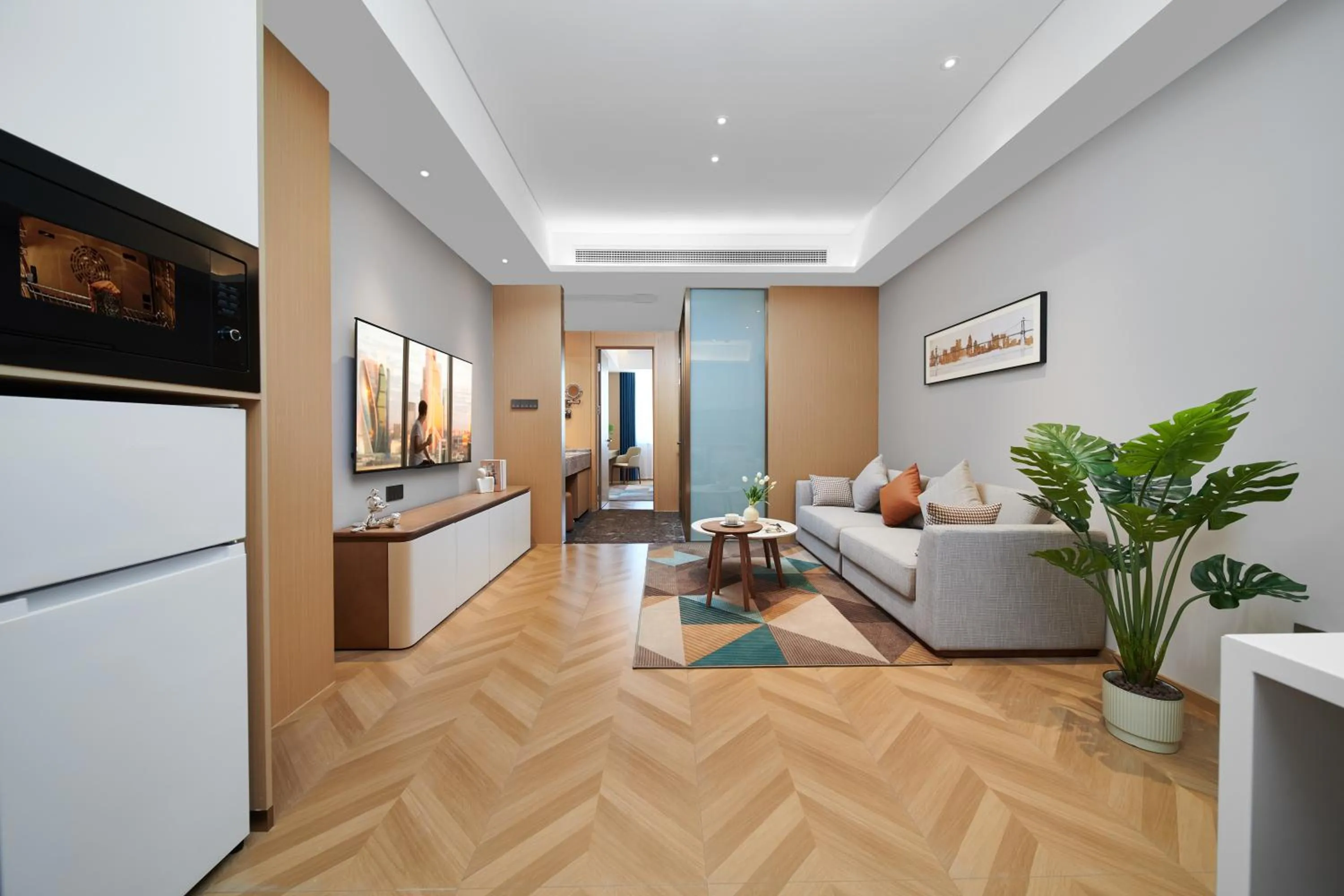 Living room, Bed in Citadines DD Port Dalian