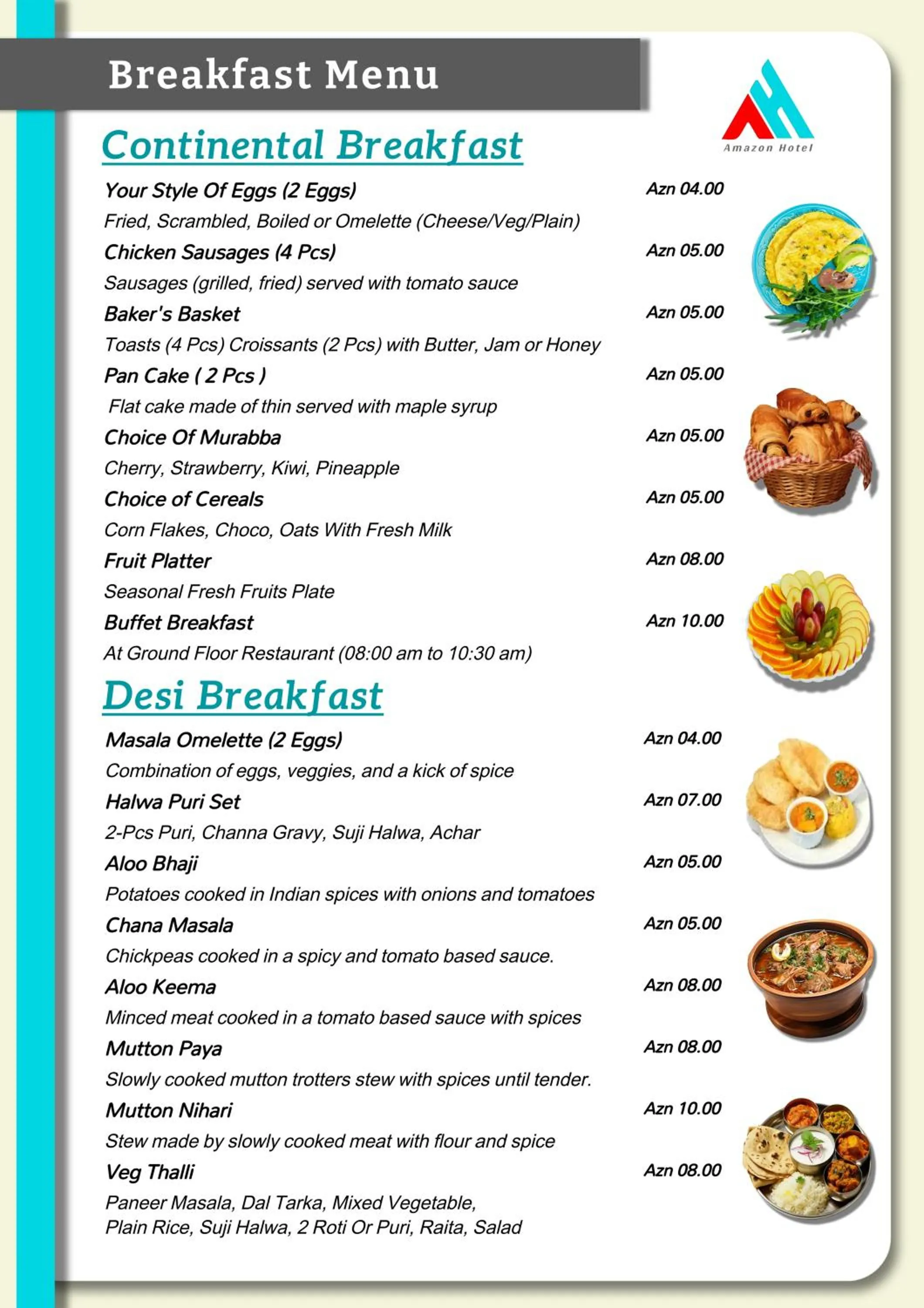 Food and drinks in Amazon Hotel - Free Massage