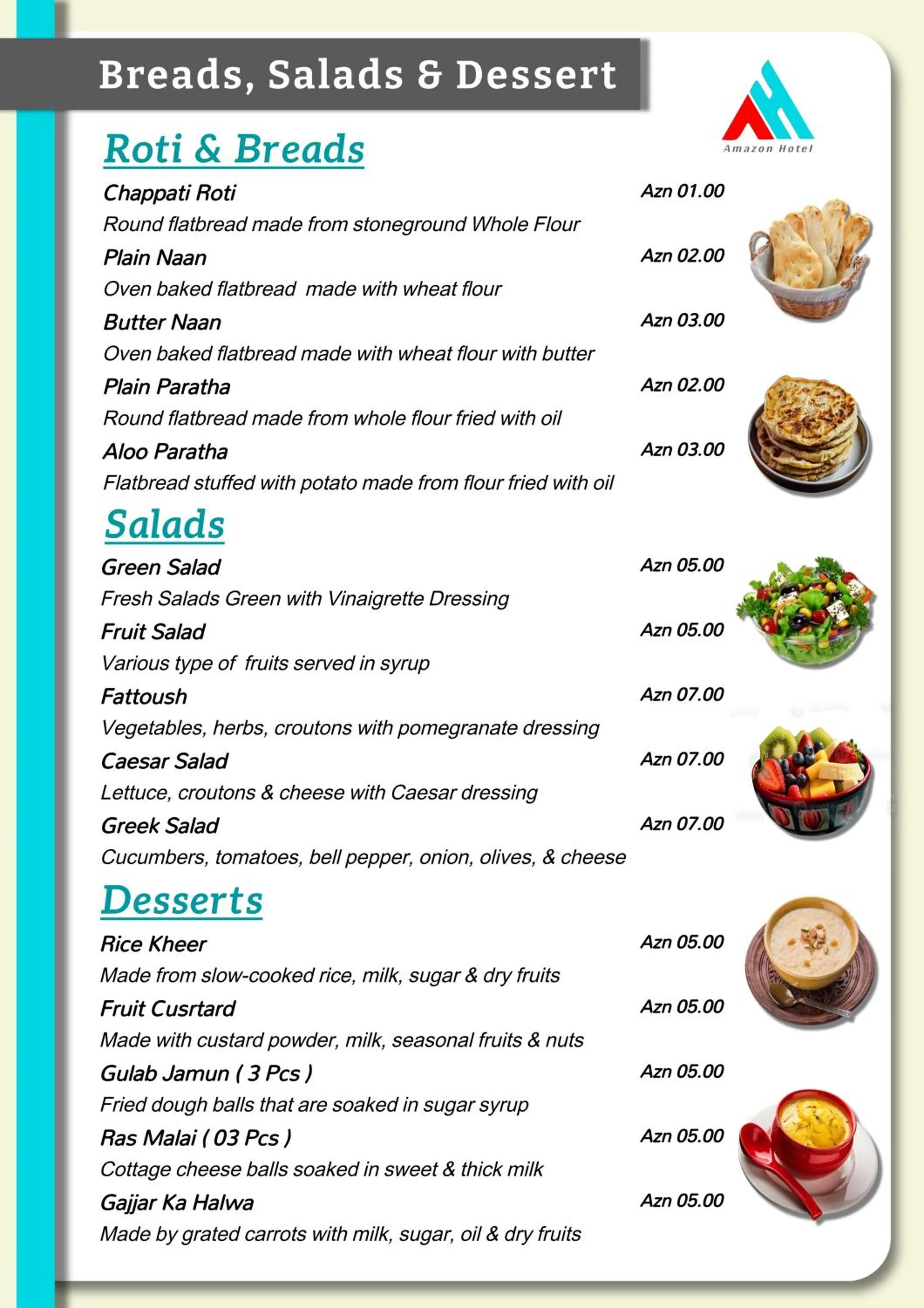 Food and drinks in Amazon Hotel - Free Massage