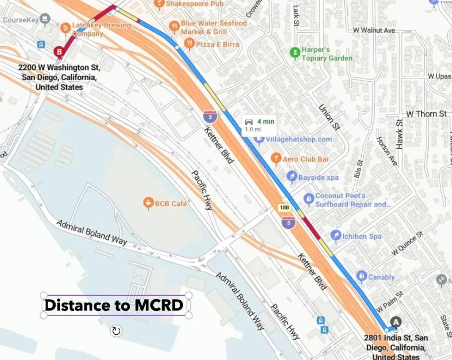 Location in City24 Condo Hotel Little Italy Mission Hills