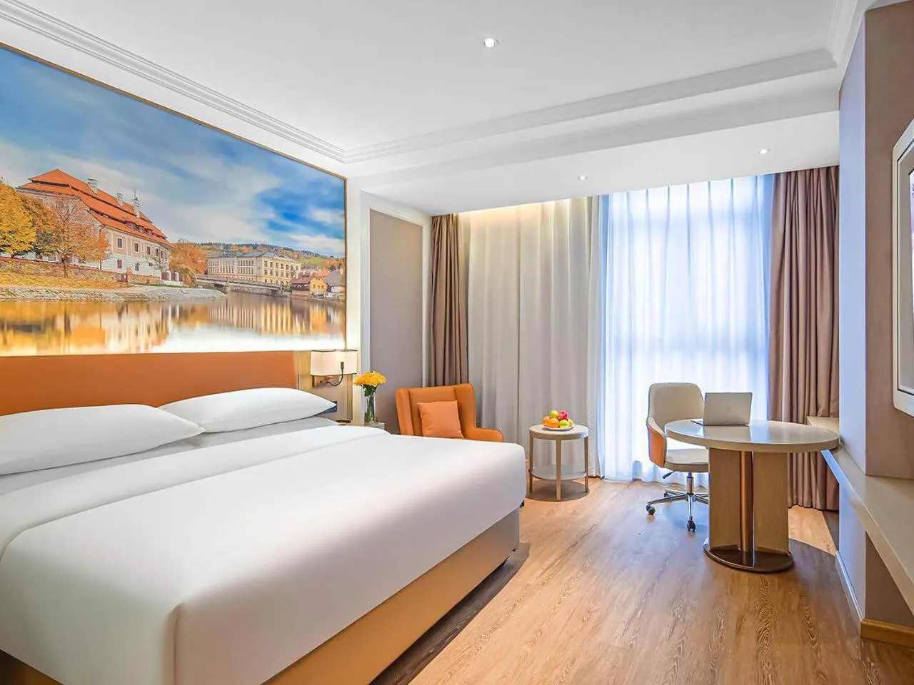 Photo of the whole room, Bed in Vienna Hotel Jiangjin Wanda Plaza Shengquansi Subway Station
