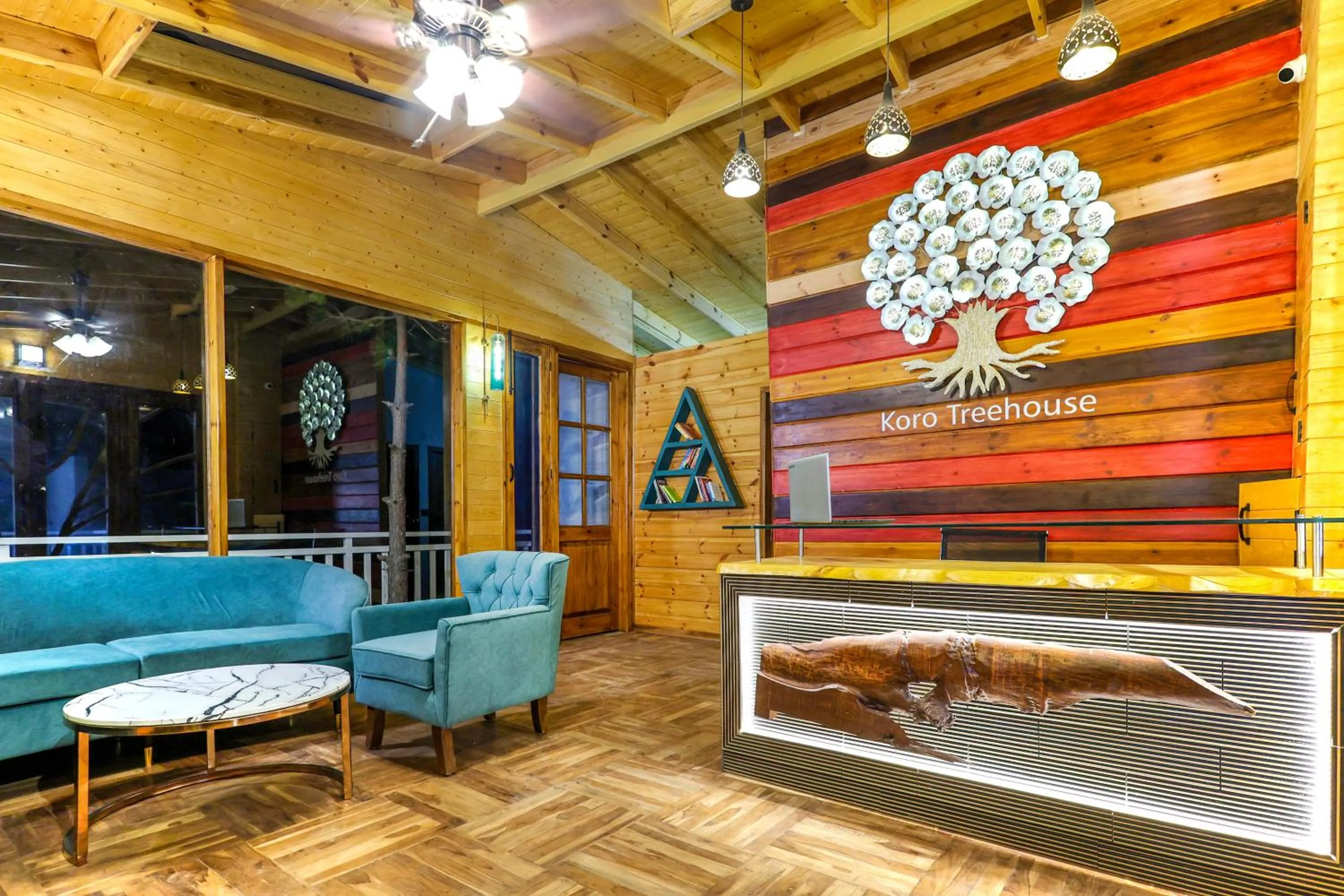 Facade/entrance in Koro Treehouse Resort Luxury Wooden Cottages and Villas with Private Pool