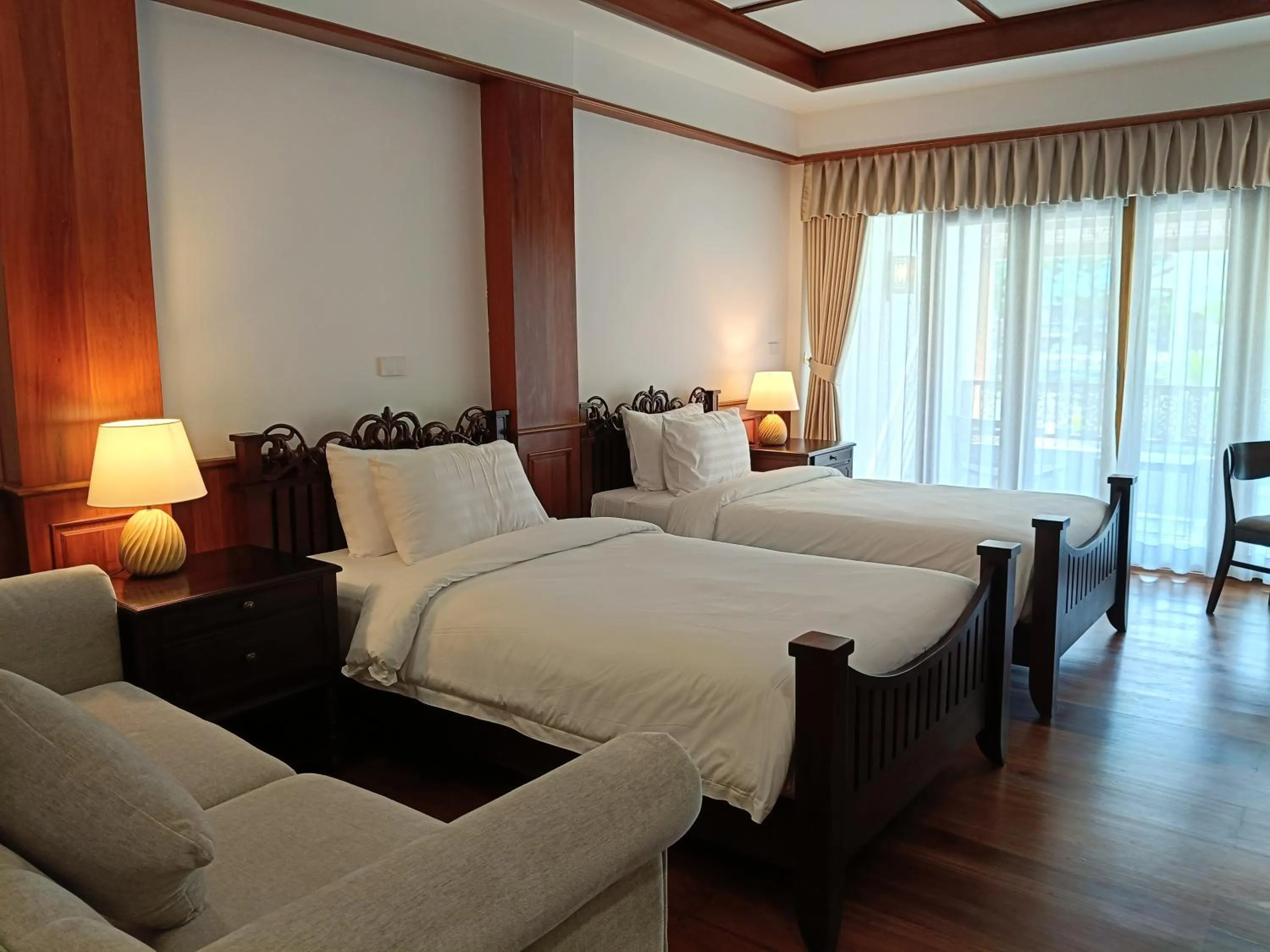 Bed in Phubarn VimarnVangvieng Resort