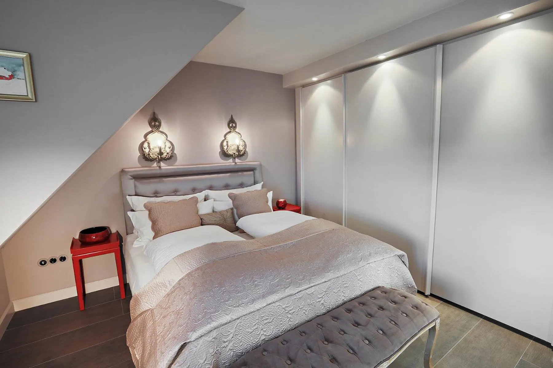 Bedroom, Bed in Ferienhaus Weetstich