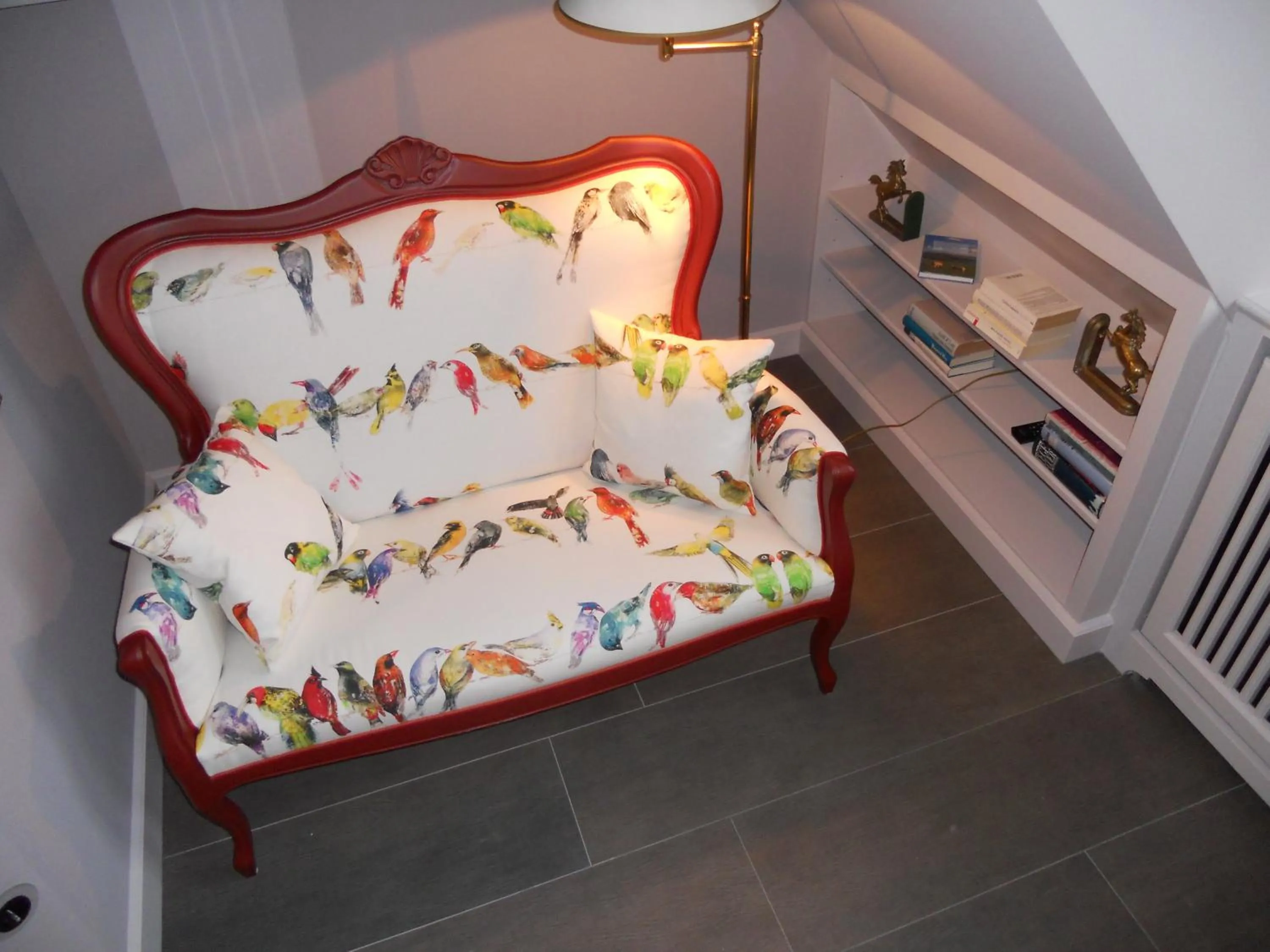 Library, Bed in Ferienhaus Weetstich