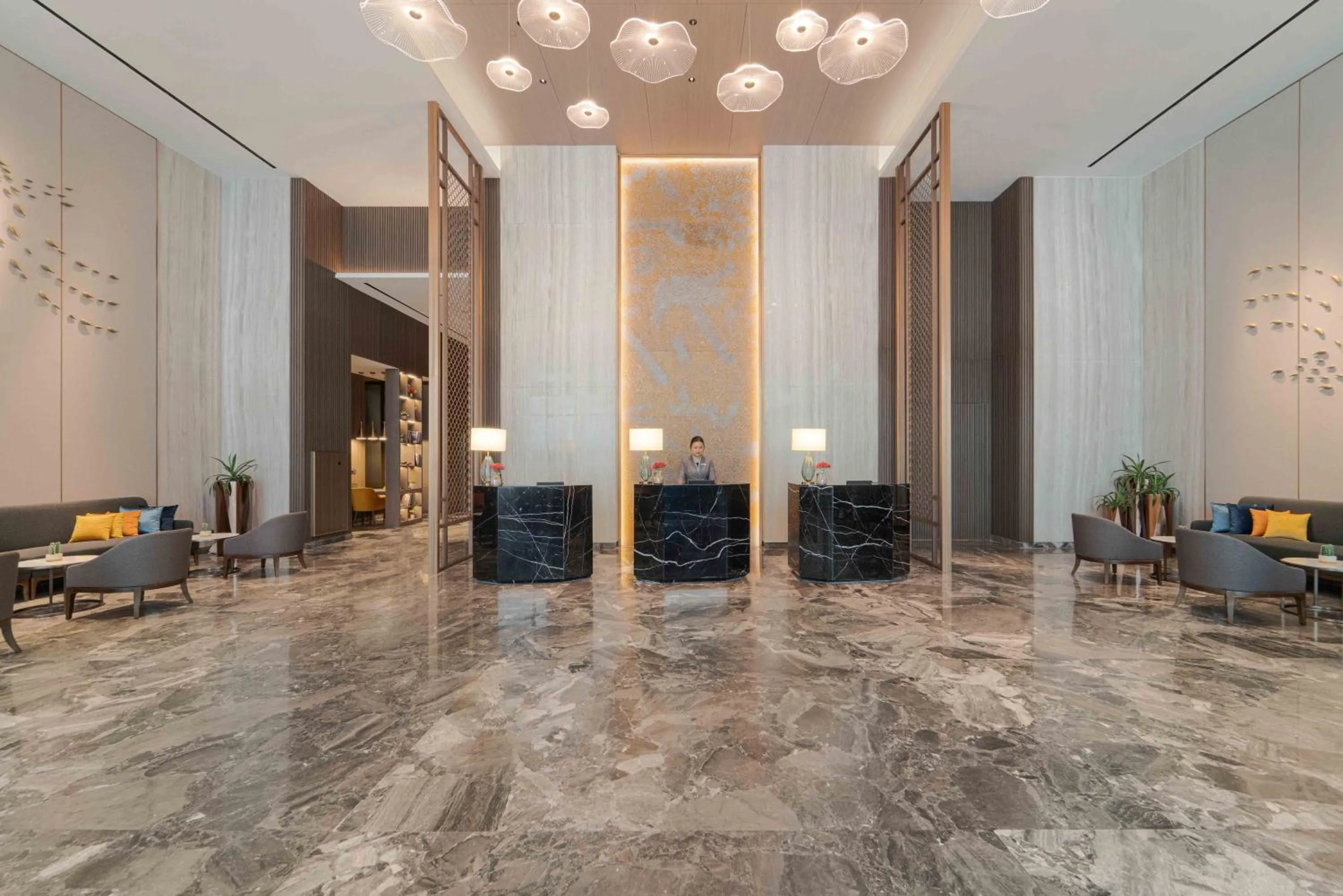 Lobby or reception in Oakwood Hotel & Apartments Grand Batam