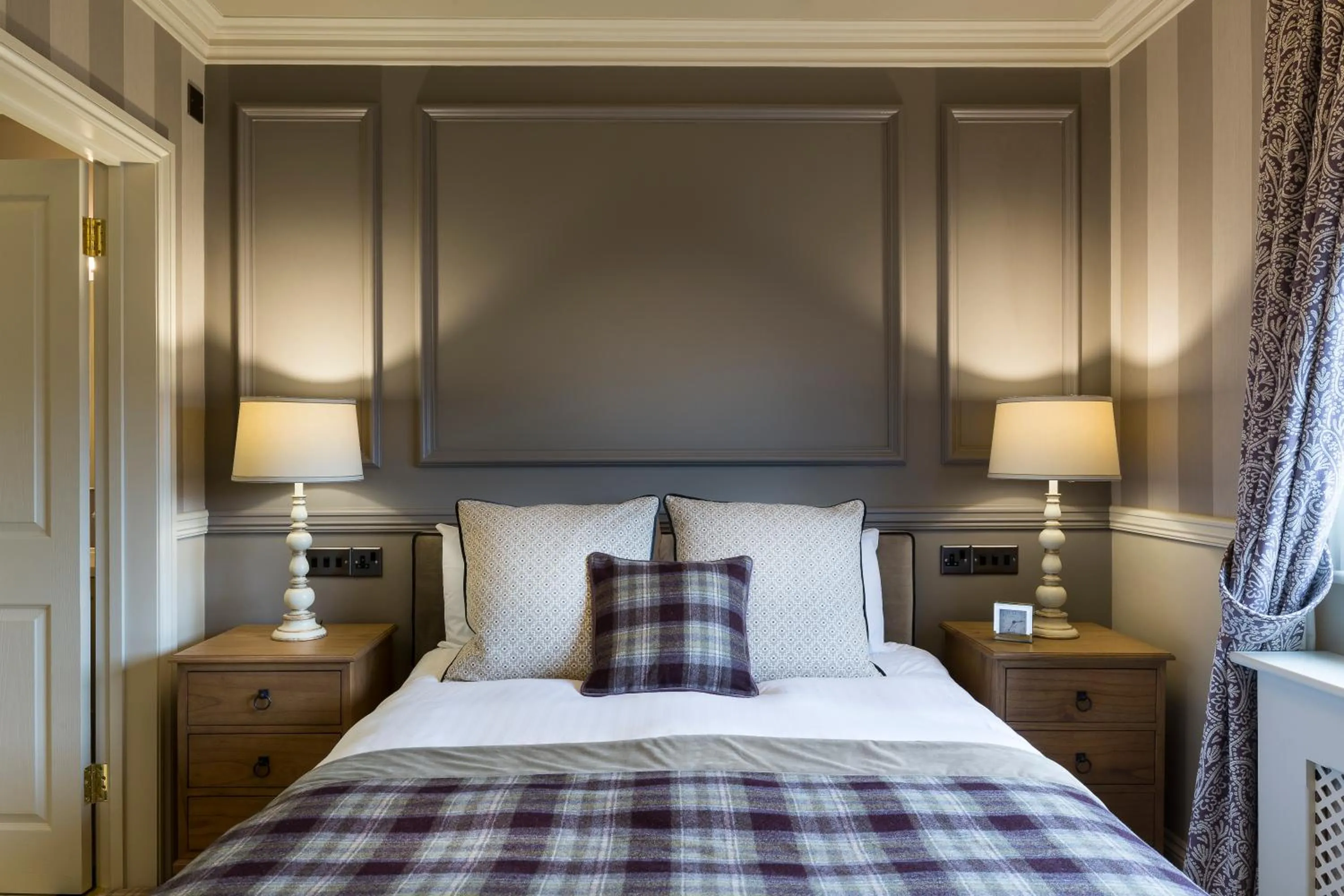 Bed in Down Hall Hotel