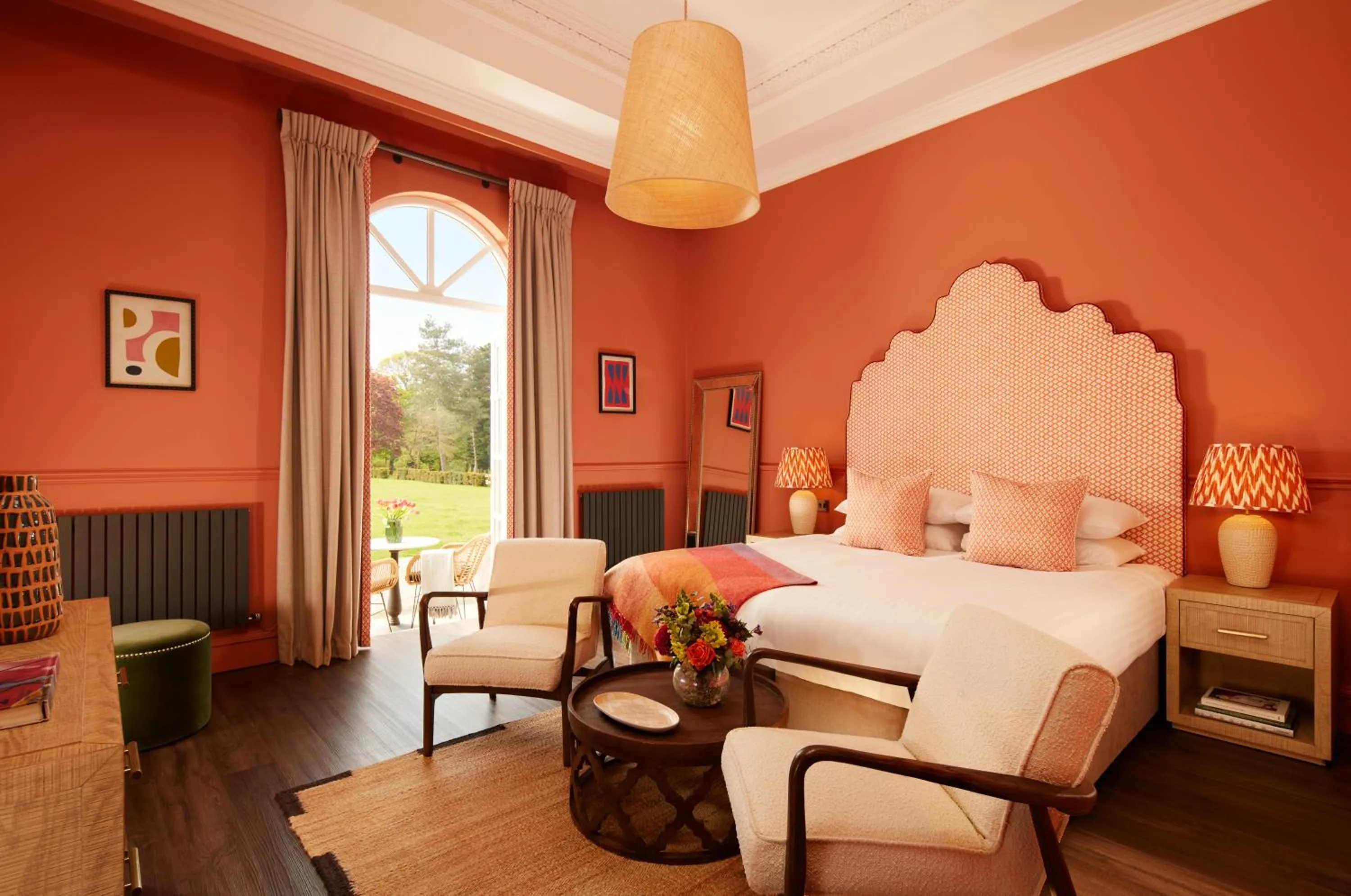 Bed in Down Hall Hotel