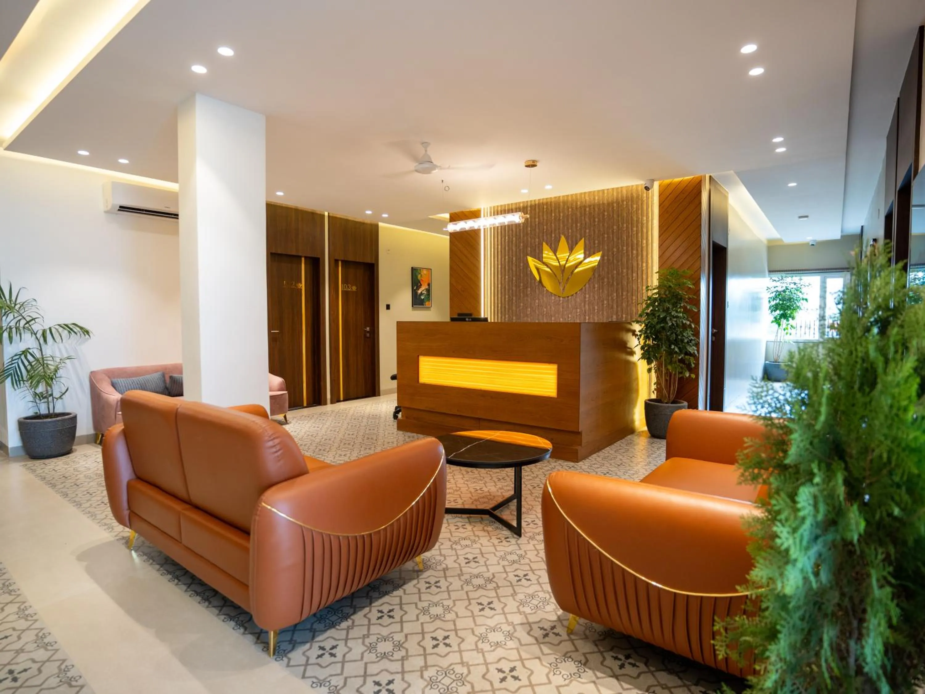 Seating area in Pravasa Stay Near Luv Kush Square