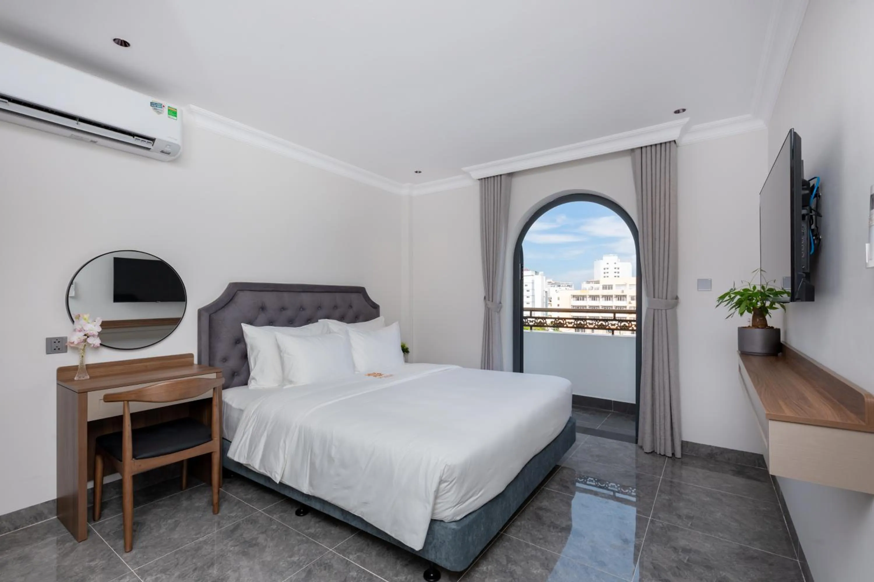 View (from property/room), Bed in STELLA Hotel & Apartment