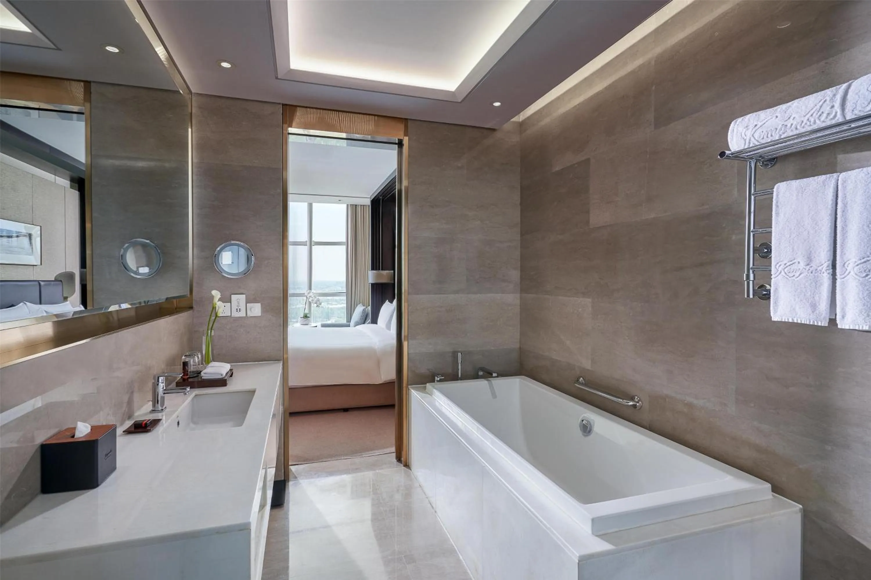 Bedroom in Sunrise Kempinski Hotel Beijing