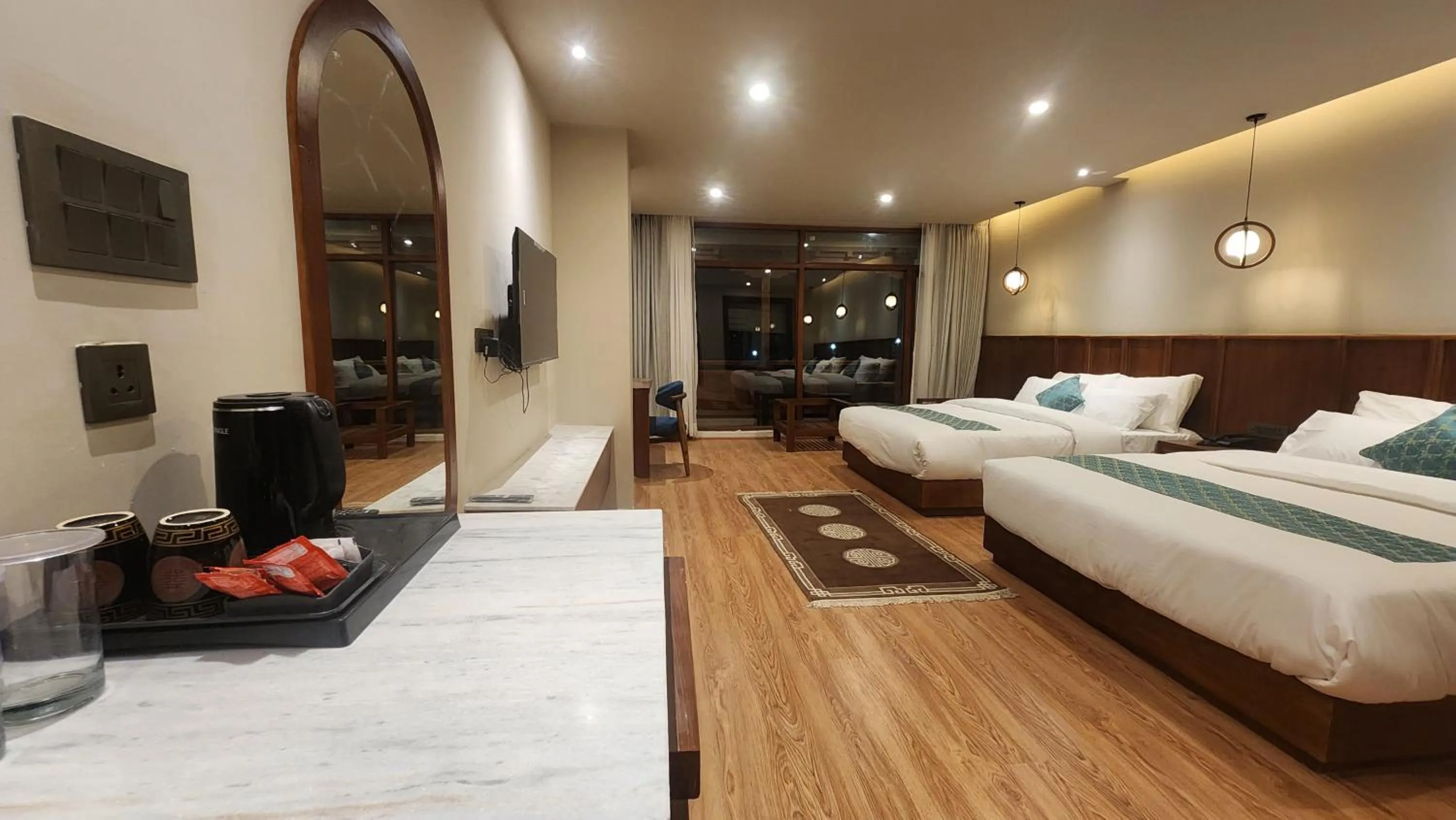 Communal lounge/ TV room in Hotel Ladakh Heights