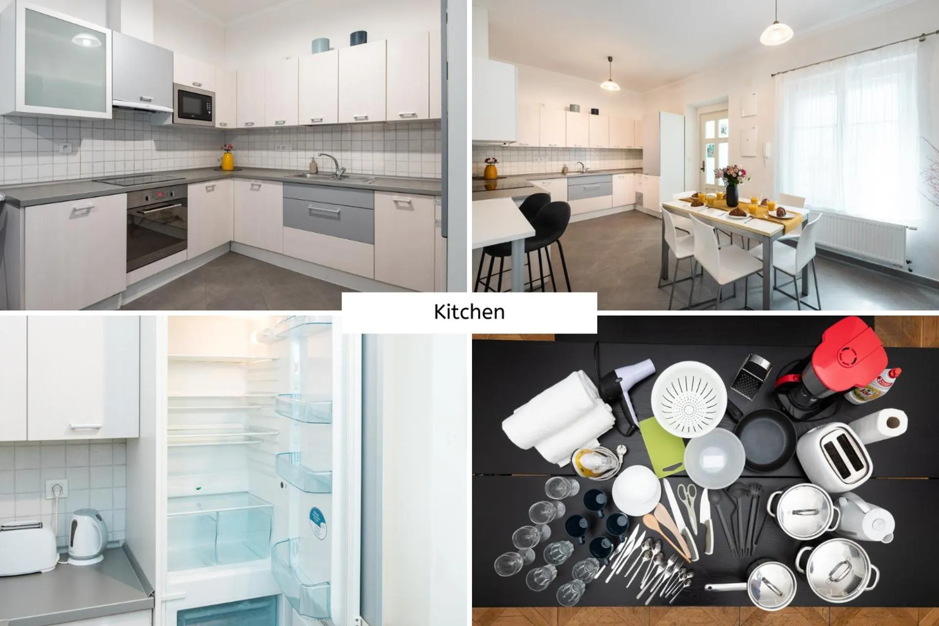 kitchen in Hybernska Apartments by Pragueforyou