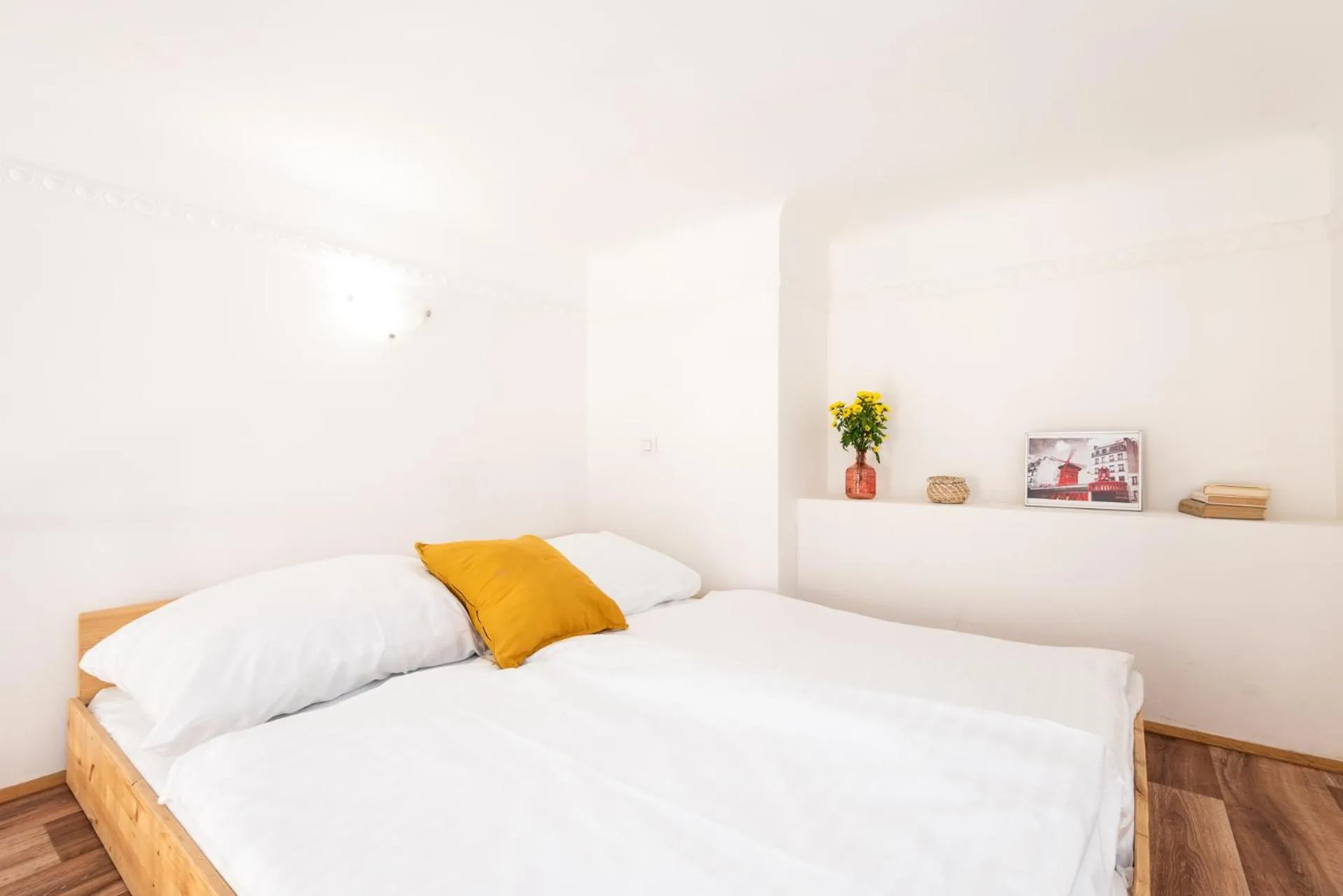 Bed in Hybernska Apartments by Pragueforyou