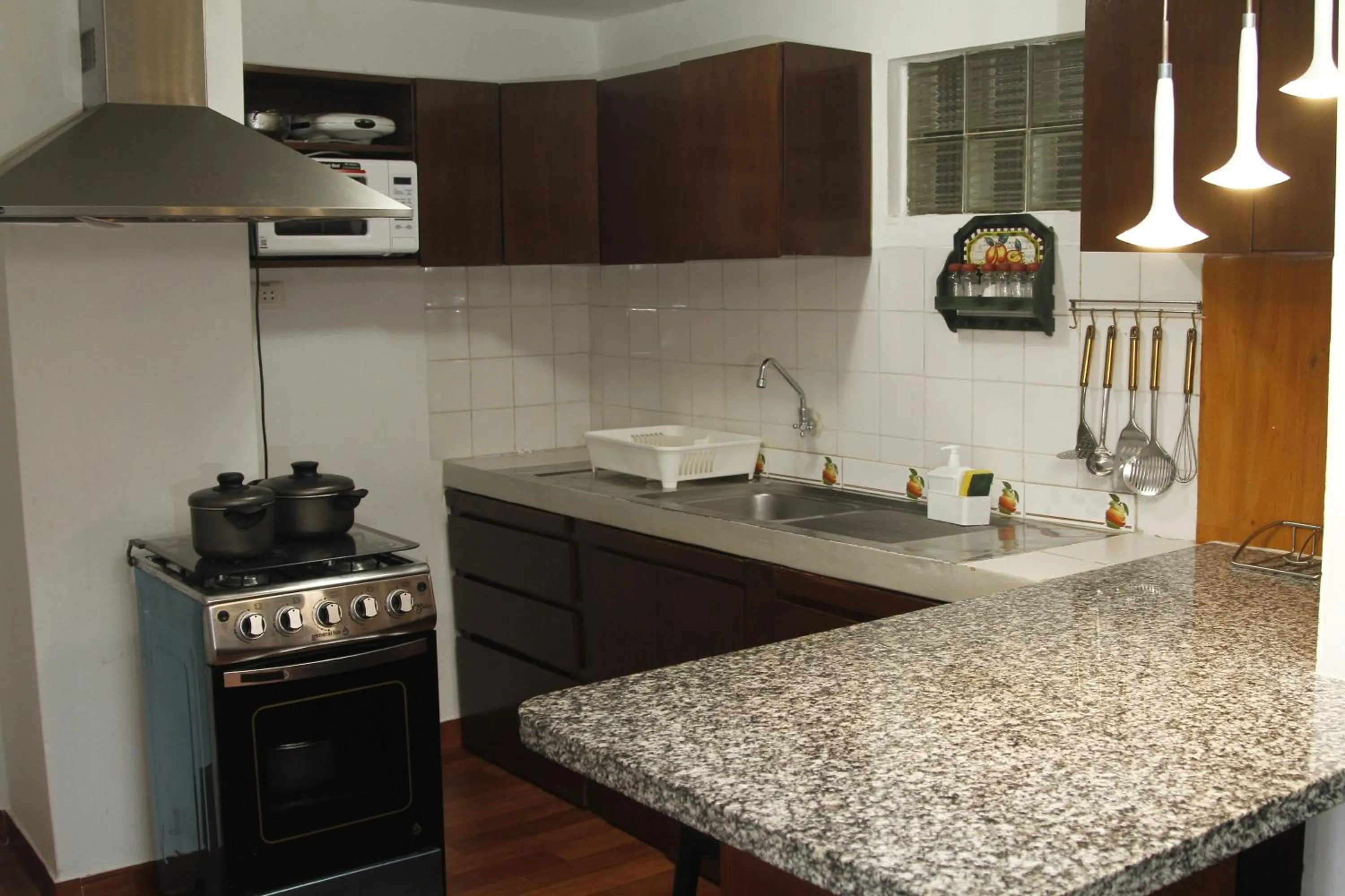 Communal kitchen in Buen Retiro Apart Hotel