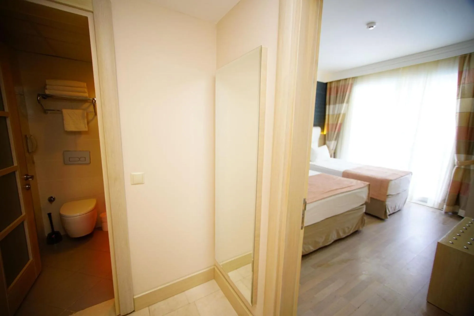 Bathroom, Bed in Turunc Resort Hotel