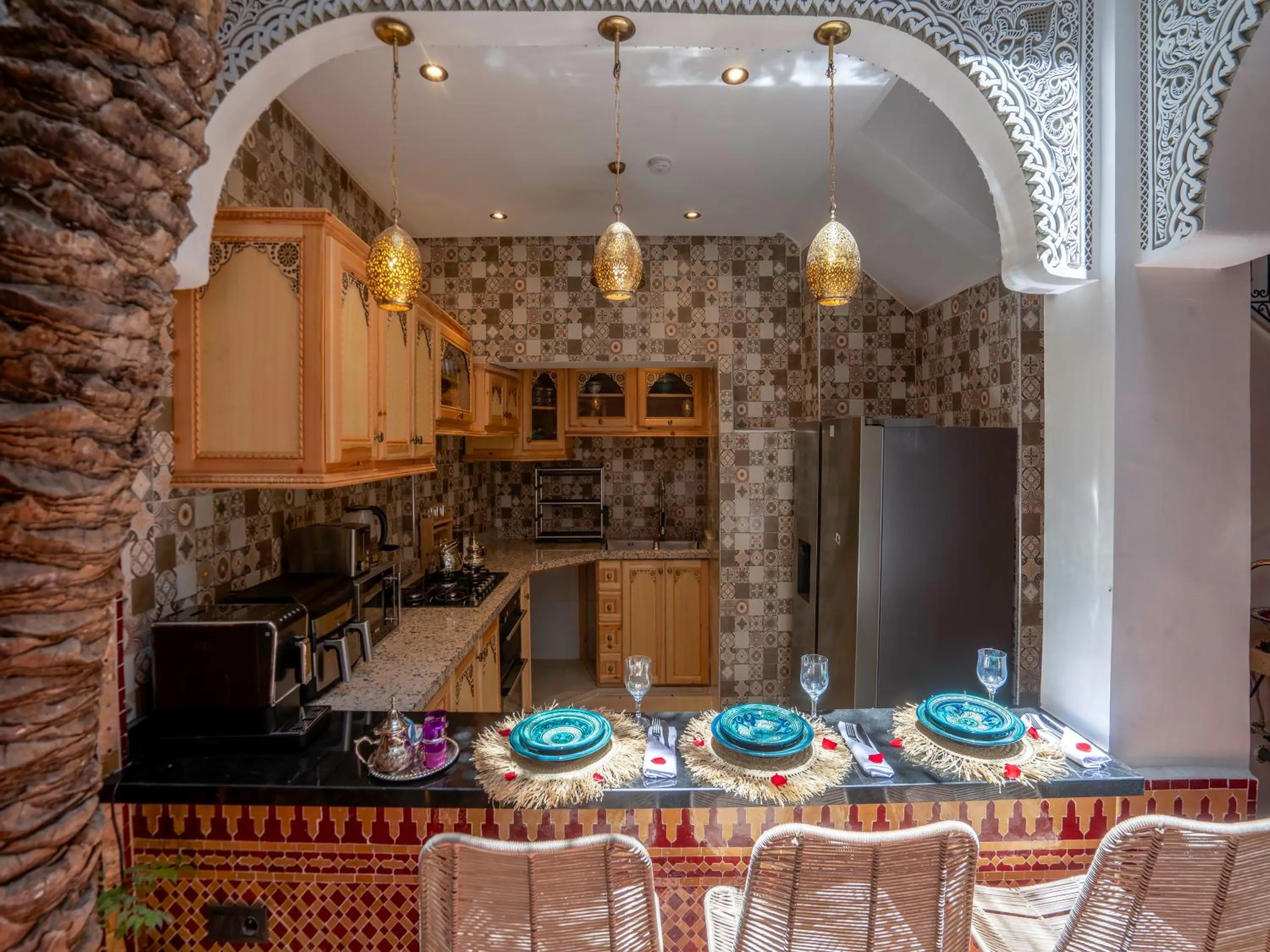 Kitchen or kitchenette in Riad Le Nid De Fatima