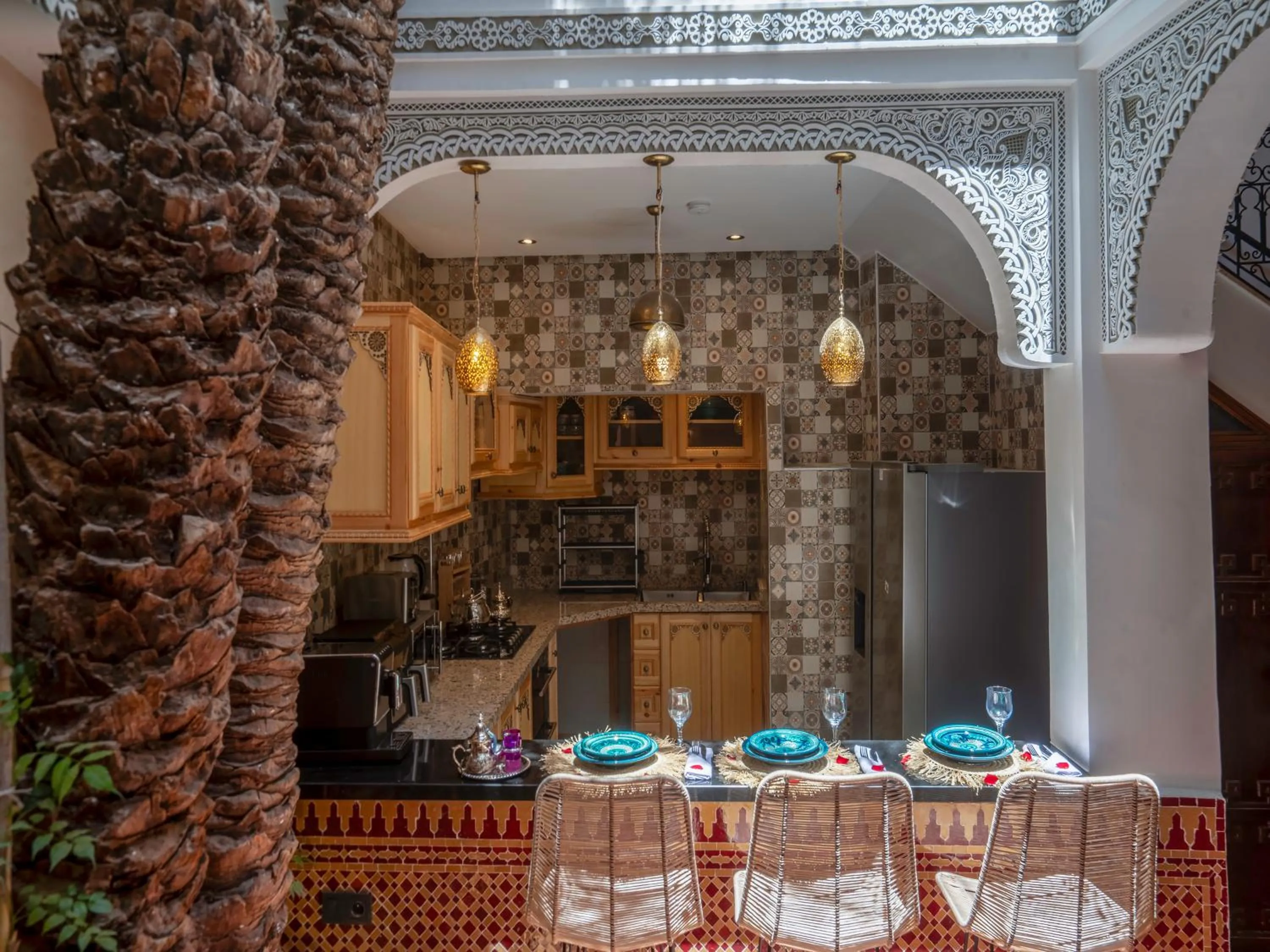 Kitchen or kitchenette in Riad Le Nid De Fatima