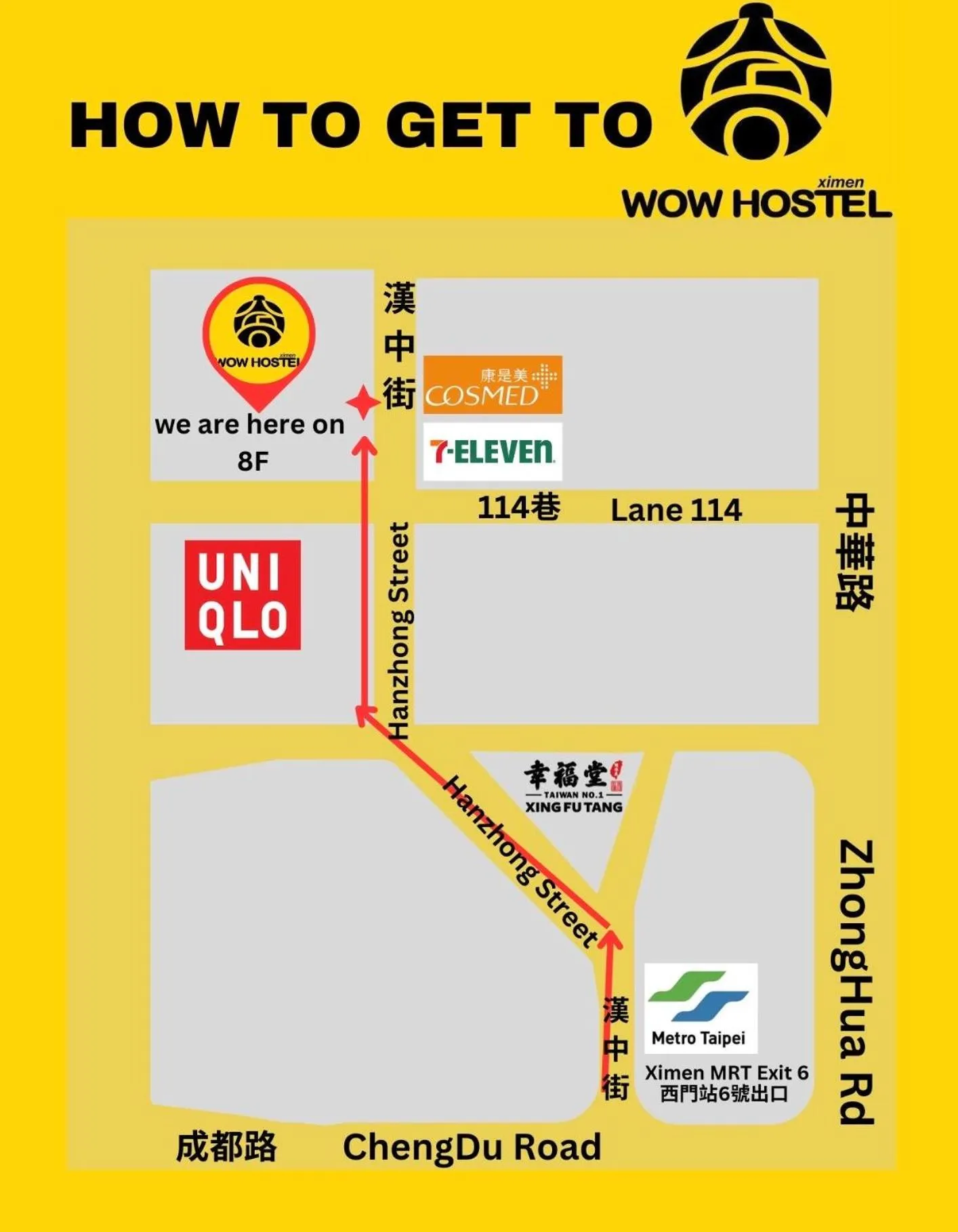 Landmark view in Ximen Wow Hostel