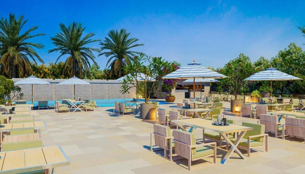 Swimming pool in Paatlidun Safari Lodge, Jim Corbett