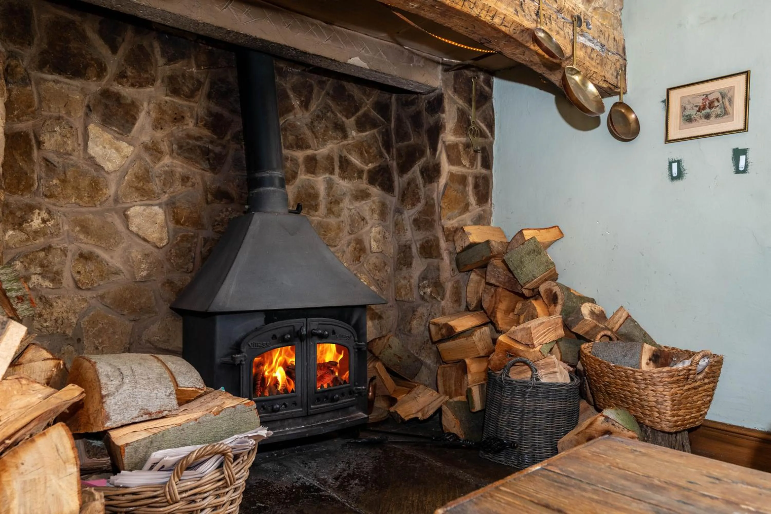 fireplace in The Old Pheasant