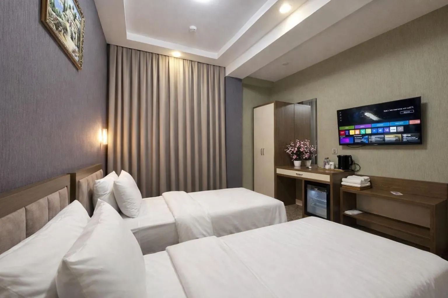 Bed in Royal Meridien Hotel