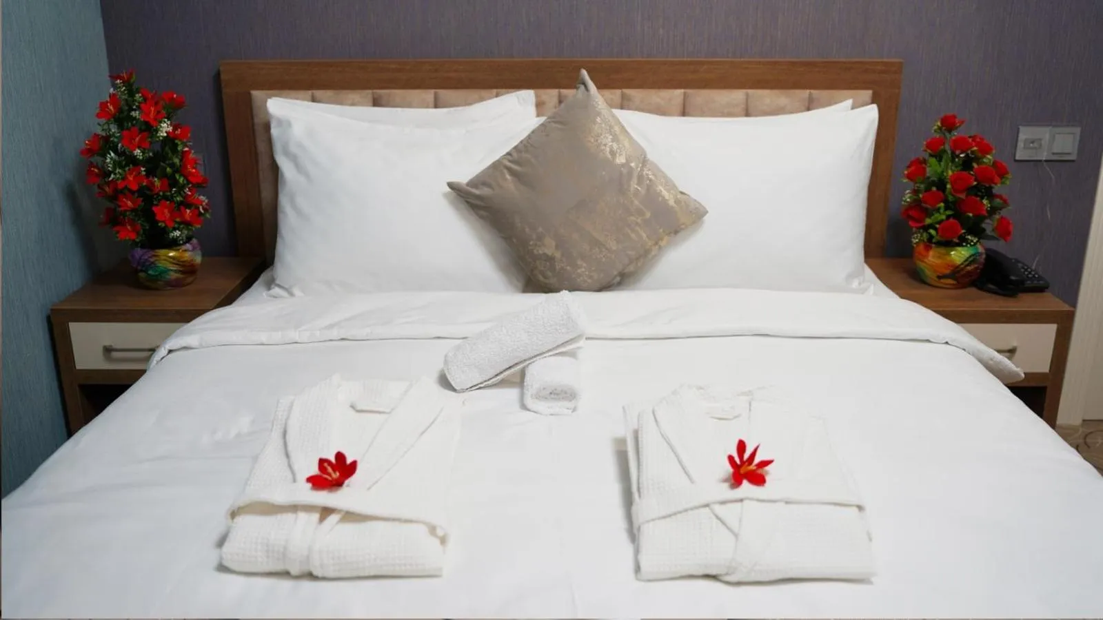 Bed in Royal Meridien Hotel