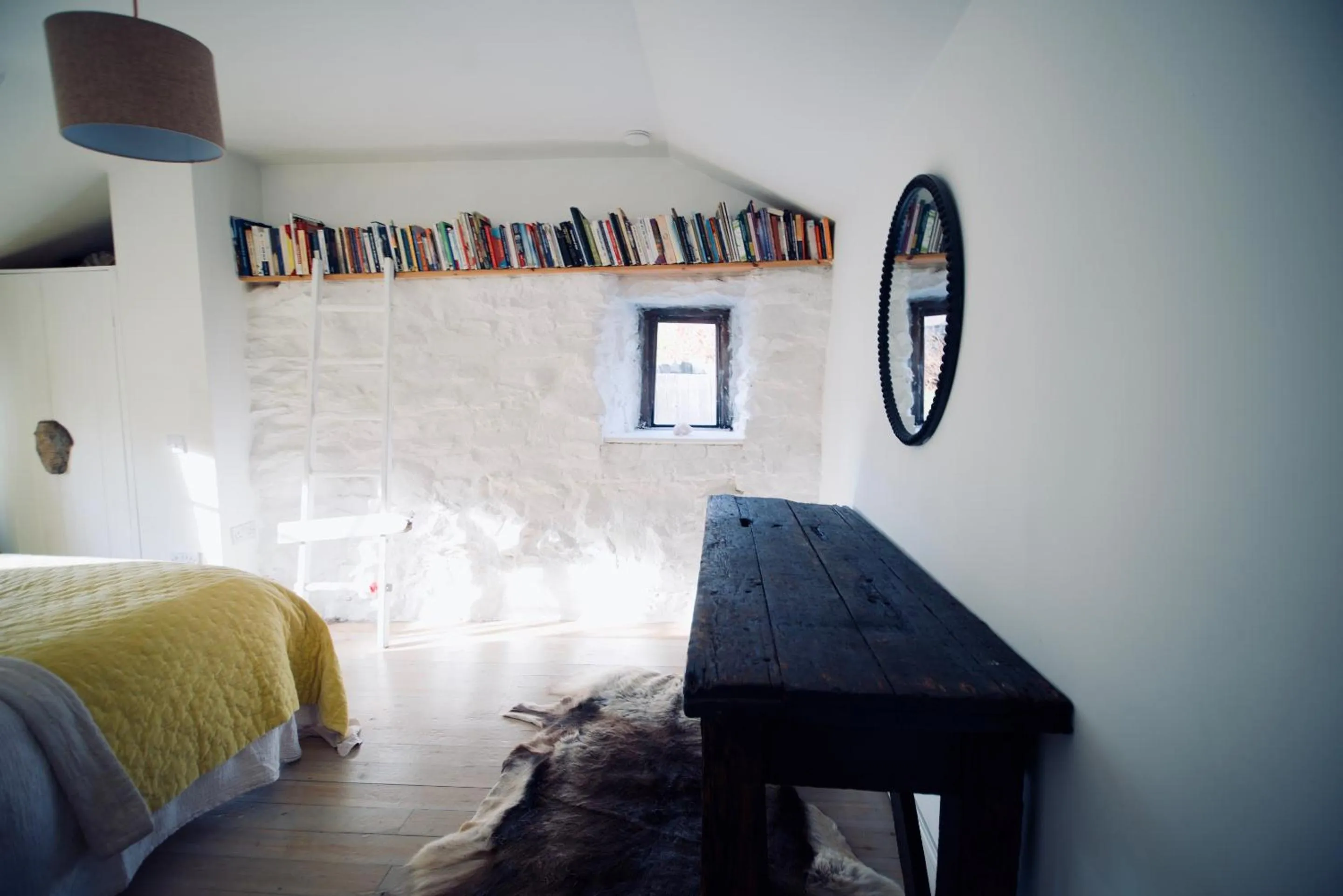 Bedroom, Bed in Wester Auchraw Longhouse Artful highland stay