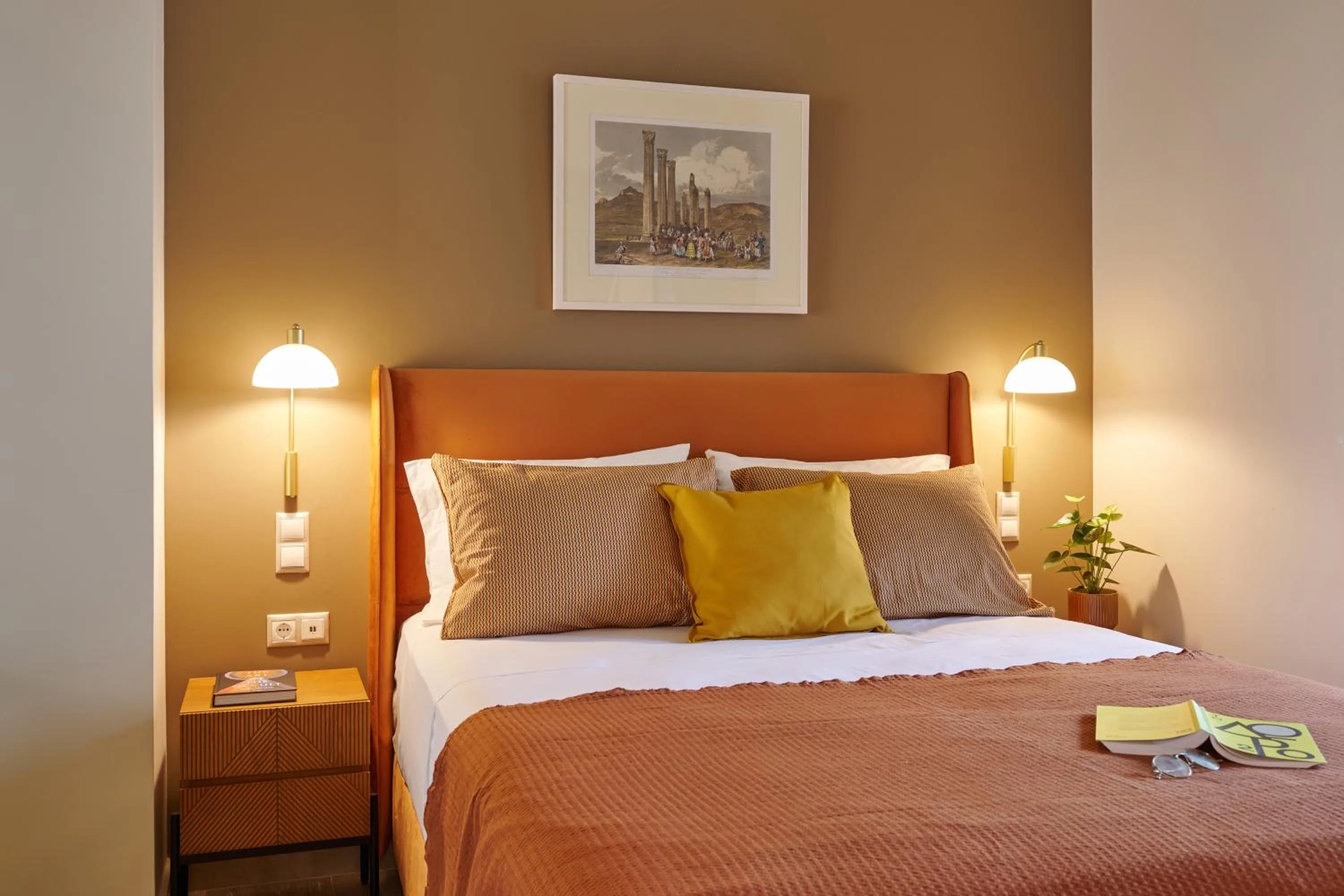 Bed in Rastoni Acropolis Uniquely Located Stylish Apartments